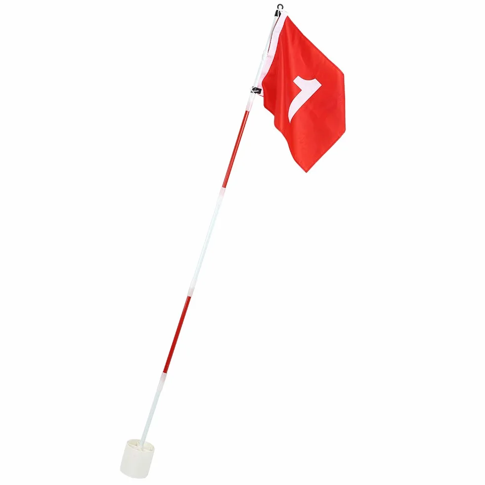 Mât de Golf, Amovible 5 Sections avec Gobelets Drapeau Vert pour Entraînement et Compétition Clubs Joueurs
