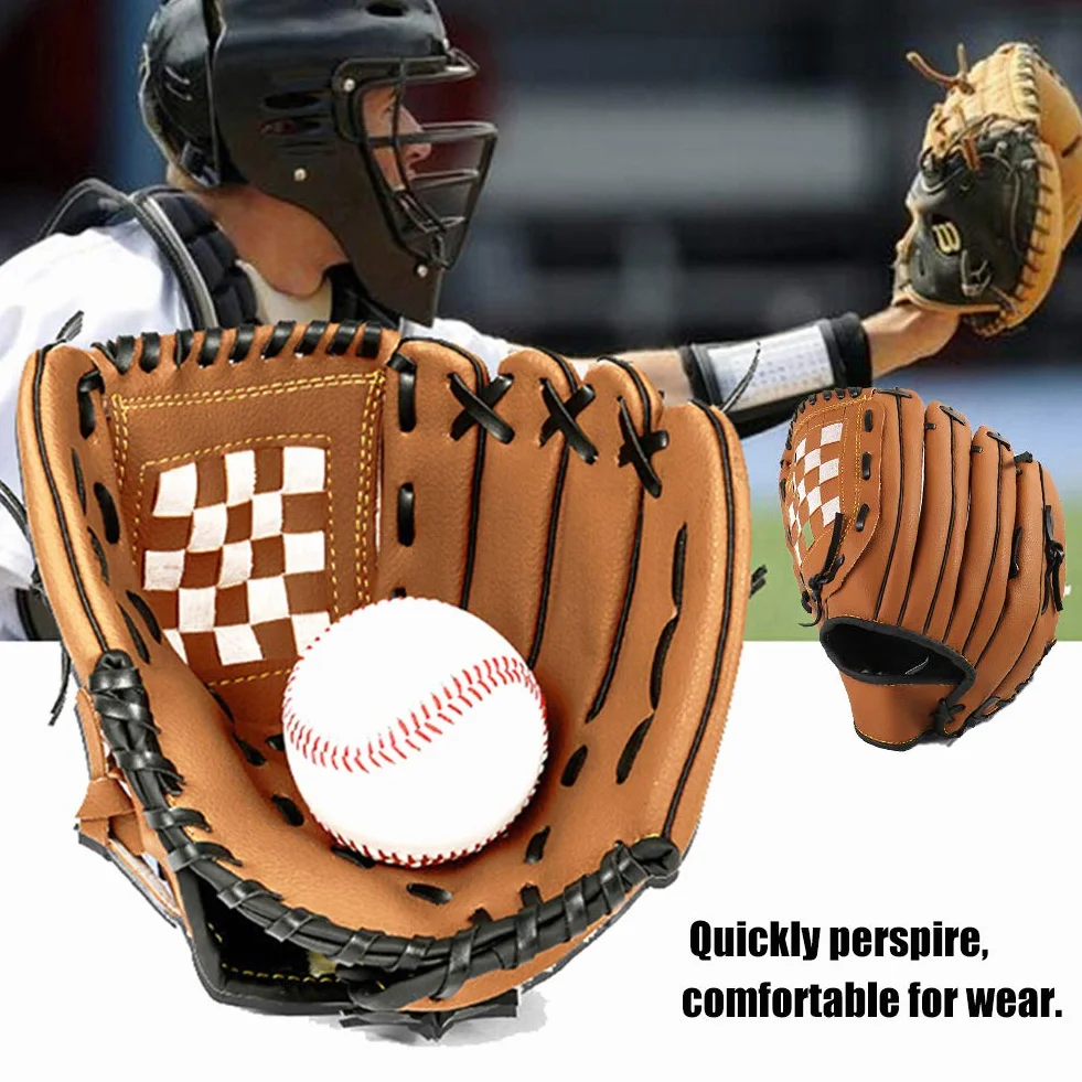 Gant de Baseball, Gants de frappeur de Sport, Gants de Baseball en Cuir PU Solide, Gants de Lanceur pour Enfant, 10,5 Pouces Gant à Gauche
