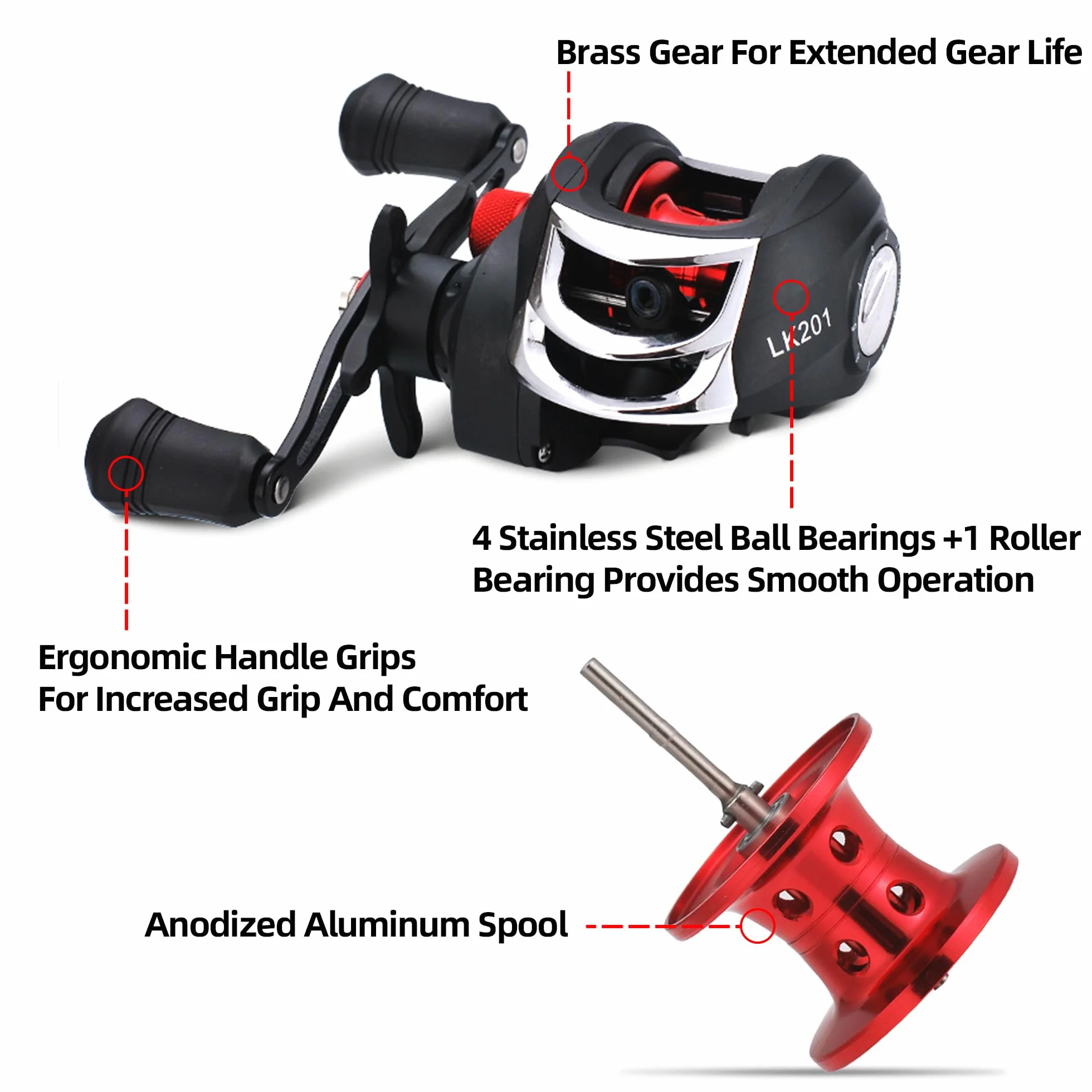 Kilitn Canne à pêche et Moulinet combiné, Baitcasting Combo Baitcast Reel 1.5M Canne télescopique en Fibre de Verre Durable avec Ligne de pêche Kits complets Poignée Confortable