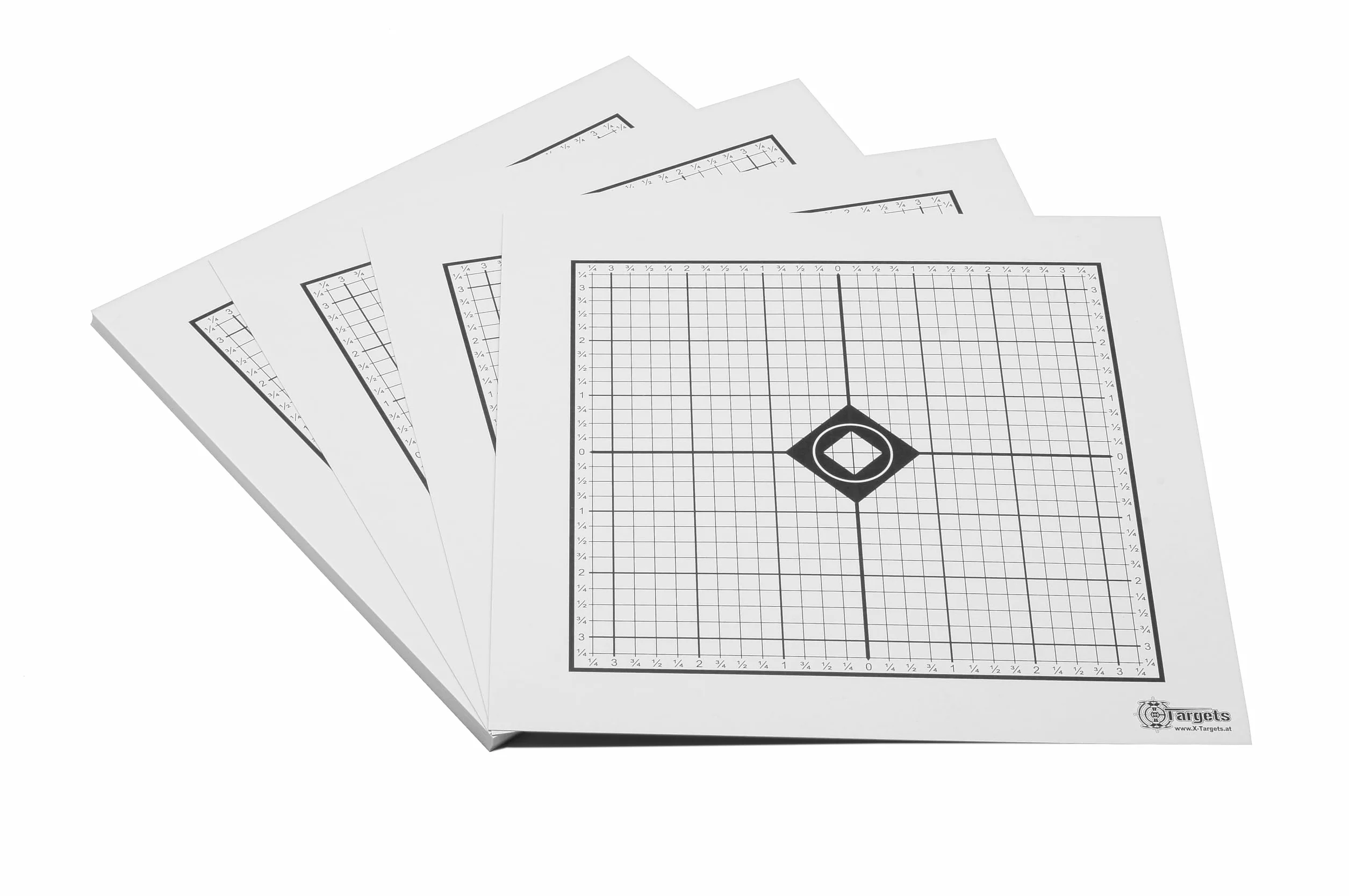Cible MOA Target - 26 x 26 cm - Carton 250 g/m² - Idéal pour le tir pour les tireurs sportifs - 1/4 MOA sur 100 m