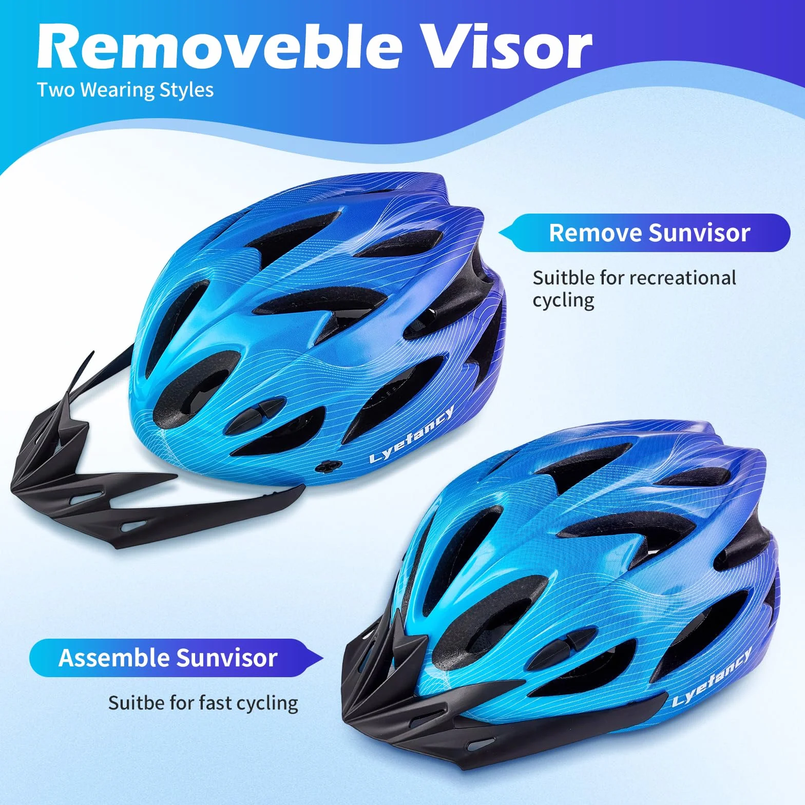 Casque vélo enfant 3-11 ans réglable 48-55 cm visière vélo scooter
