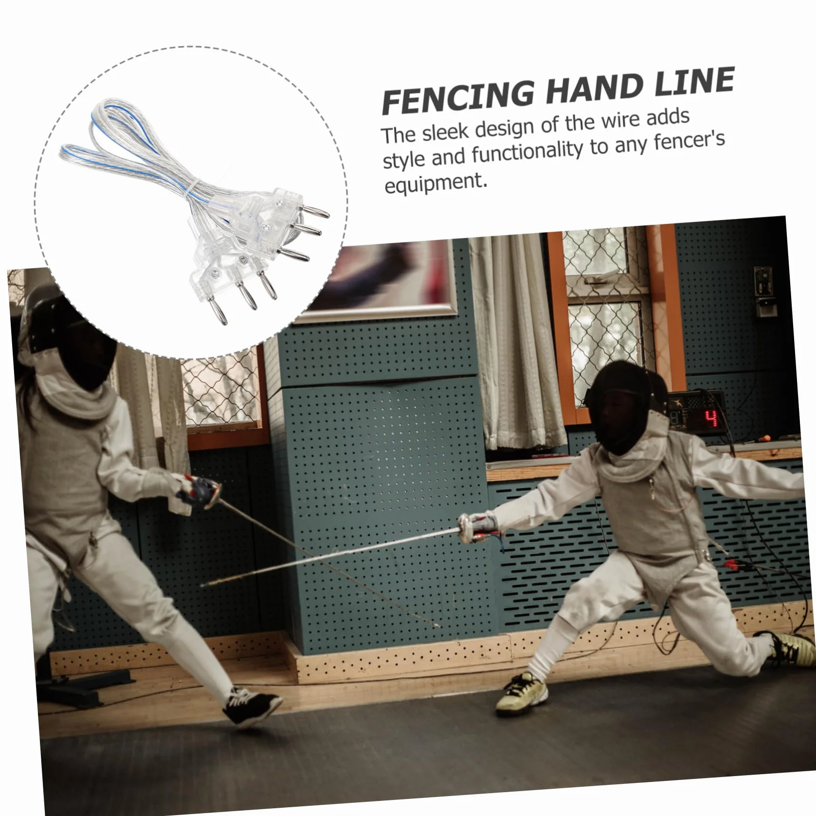 Câble De Corps D'Épée D'Escrime en Acier Inoxydable Ligne À Main 63.39In pour Équipement D'Escrime Et Cordon De Masque