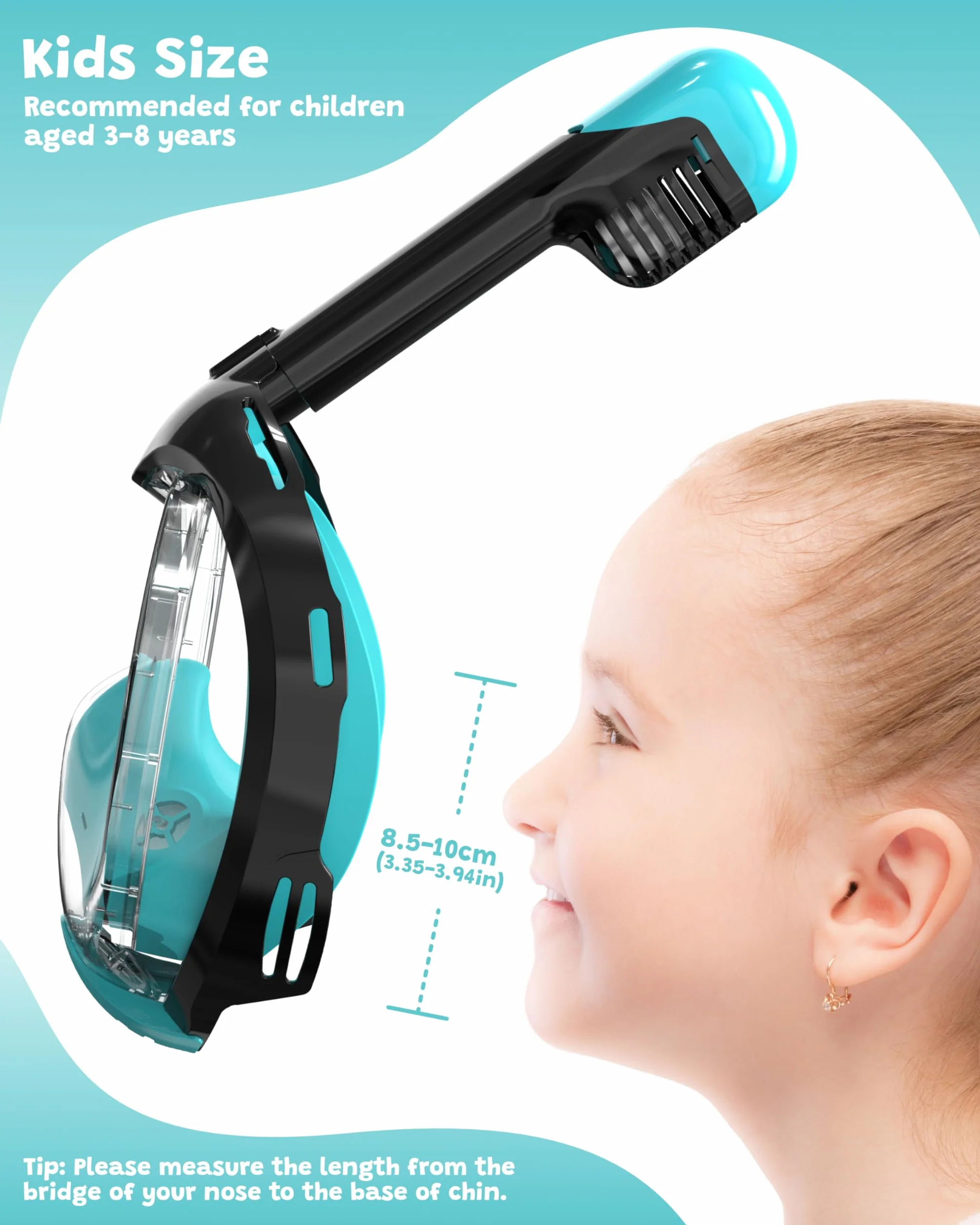 ACURE Masque de Plongée Intégral pour Enfants, SN03 Ensemble de Tuba Anti-Buée & Sec, Masque de Plongée avec Système de Respiration Plus Facile pour Les Débutants en Natation âgés de 3 à 8 Ans