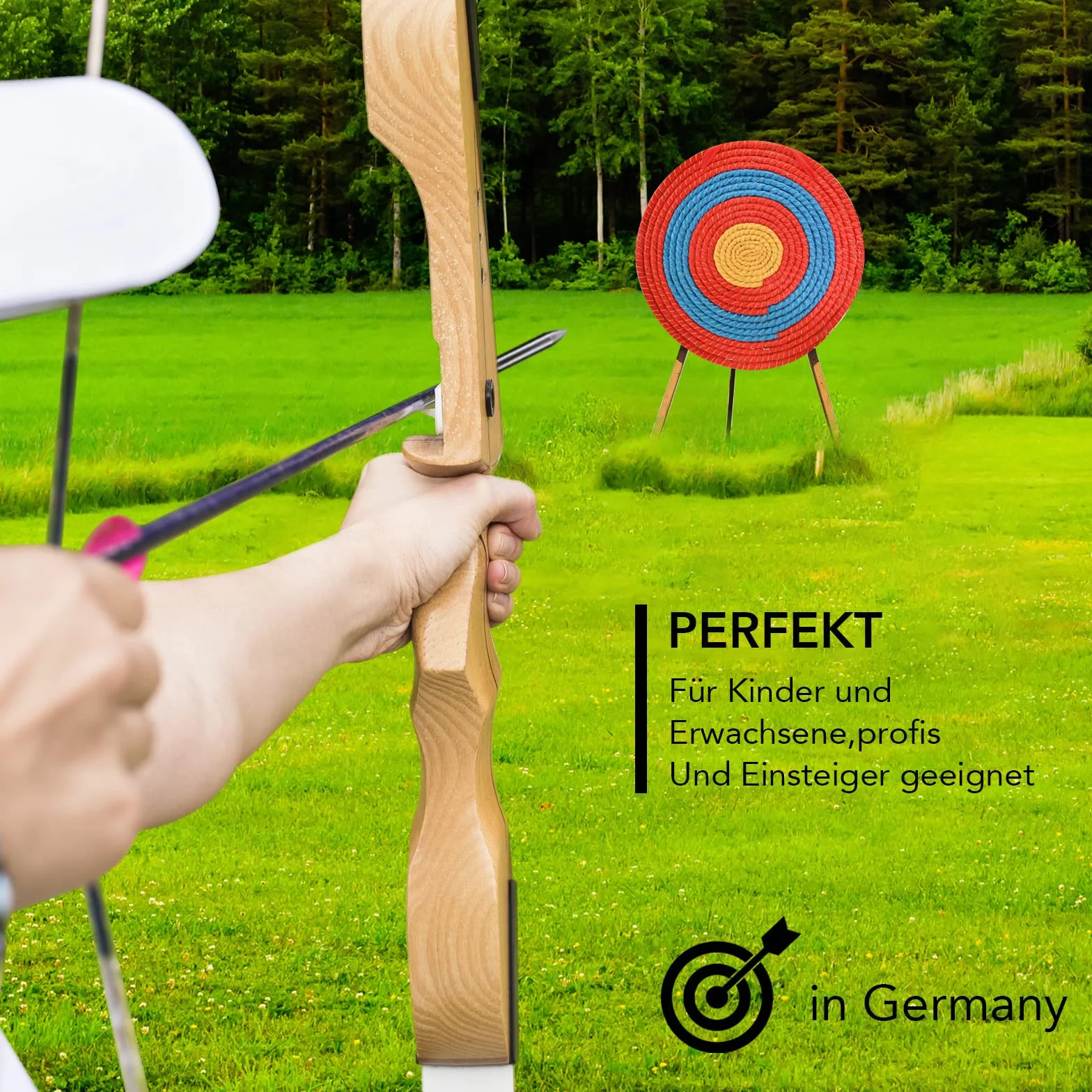 Cible de tir à l'arc et sports d'arme, cible de paille Archery Target pour adulte (diamètre 50 cm, épaisseur 3 couches, 6 cm)
