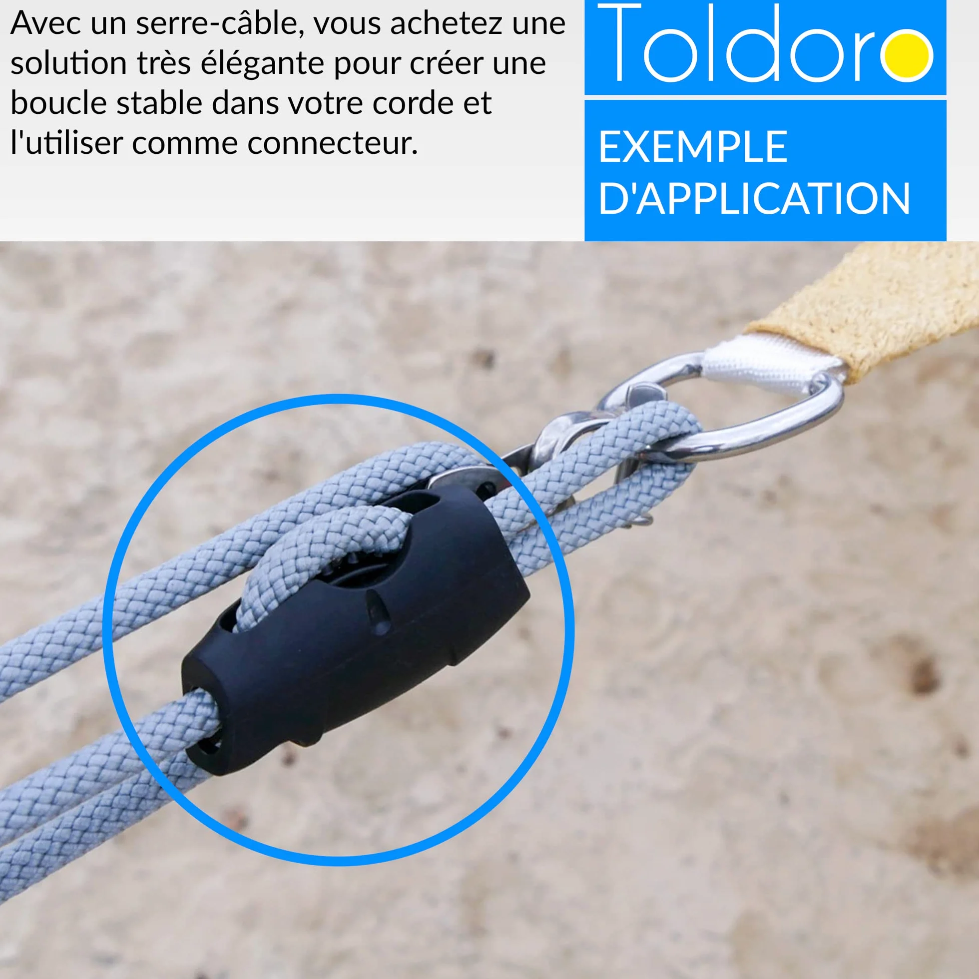 Toldoro Taquet coinceur Super Sharky 4 pièces de 8mm, Accessoires de Fixation de Corde pour voiliers et voiles d'ombrage