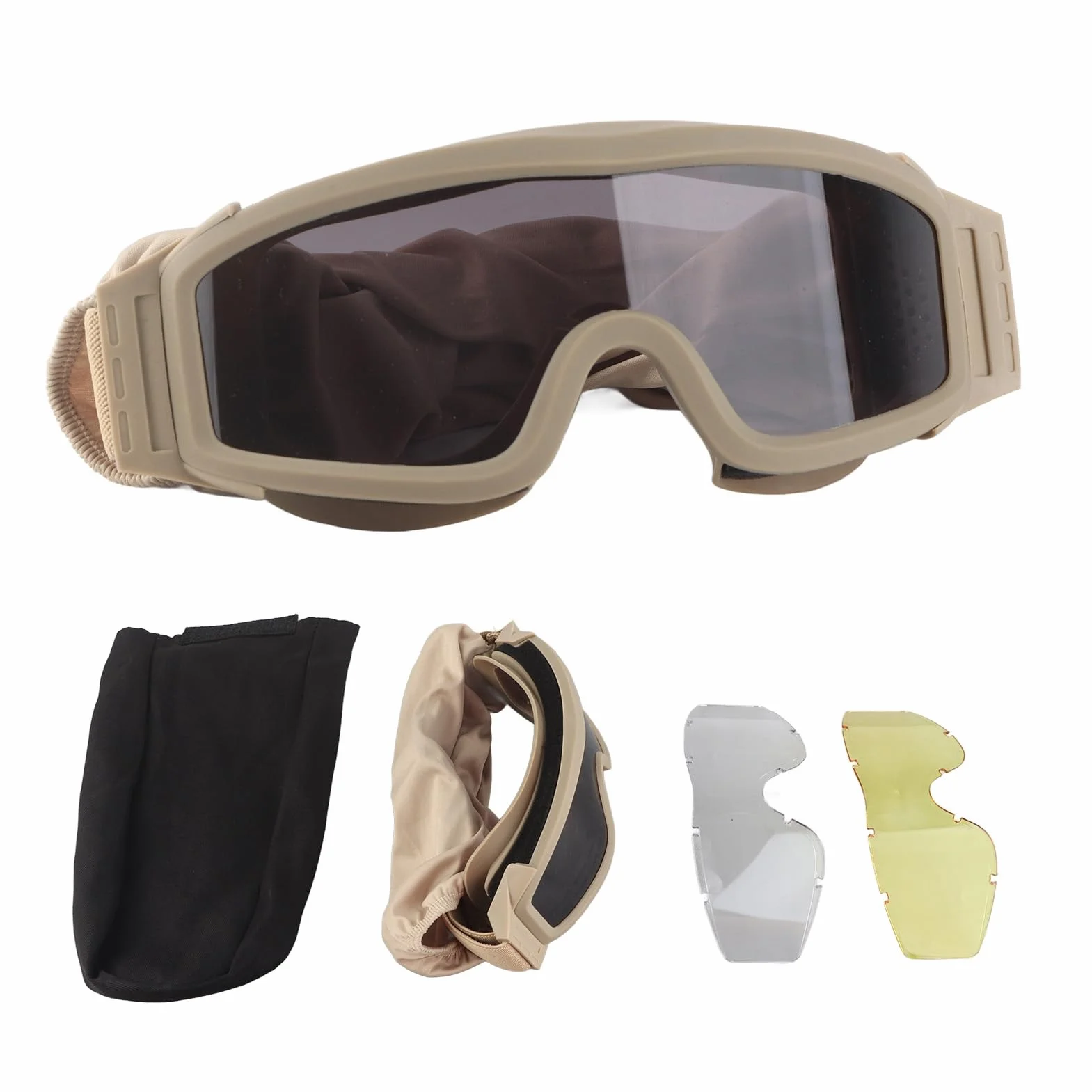 Lunettes Anti-criquet du Désert Coupe-Vent Anti-Sable 2 Lentilles Sport Professionnelles Anti-poussière