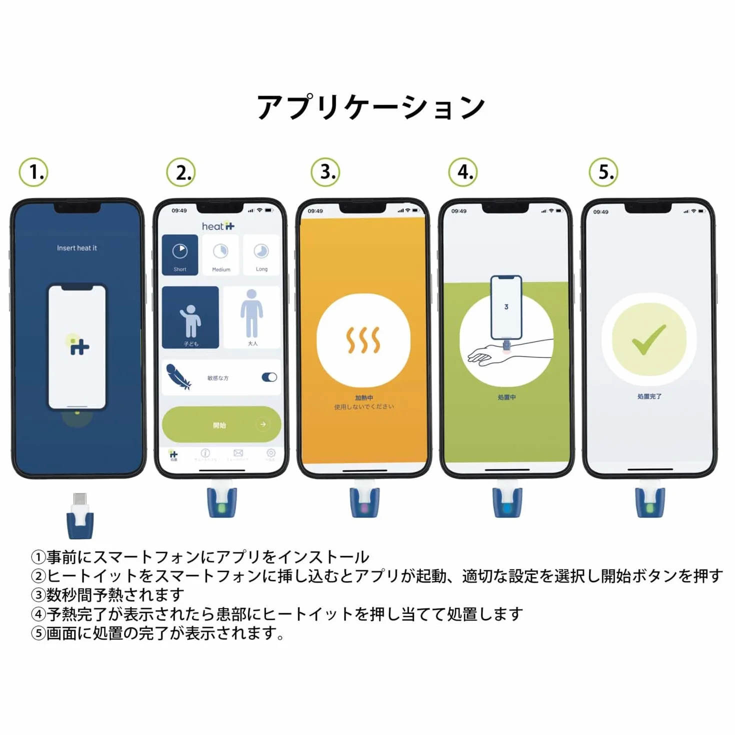 heat it - Soulage les piqûres d'insectes avec le smartphone, réduit la démangeaison par la chaleur concentrée - sans chimie, compact et efficace - pour Android & iPhone 15/16 (USB-C)