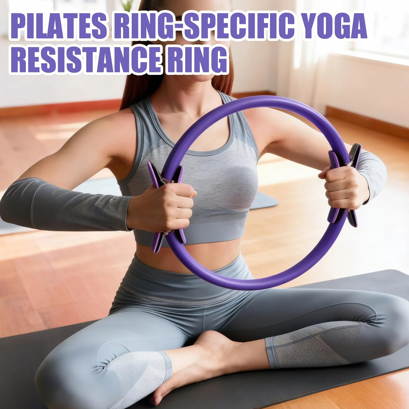 Kit de Pilates 13 Pièces, Ensemble d'Anneau de Pilates, Kit Essentiel de Pilates avec Ballon de Yoga, Anneau de Pilates, Bande de Résistance, Ceinture de Yoga, Chaussettes de Pilates, Ensemble de
