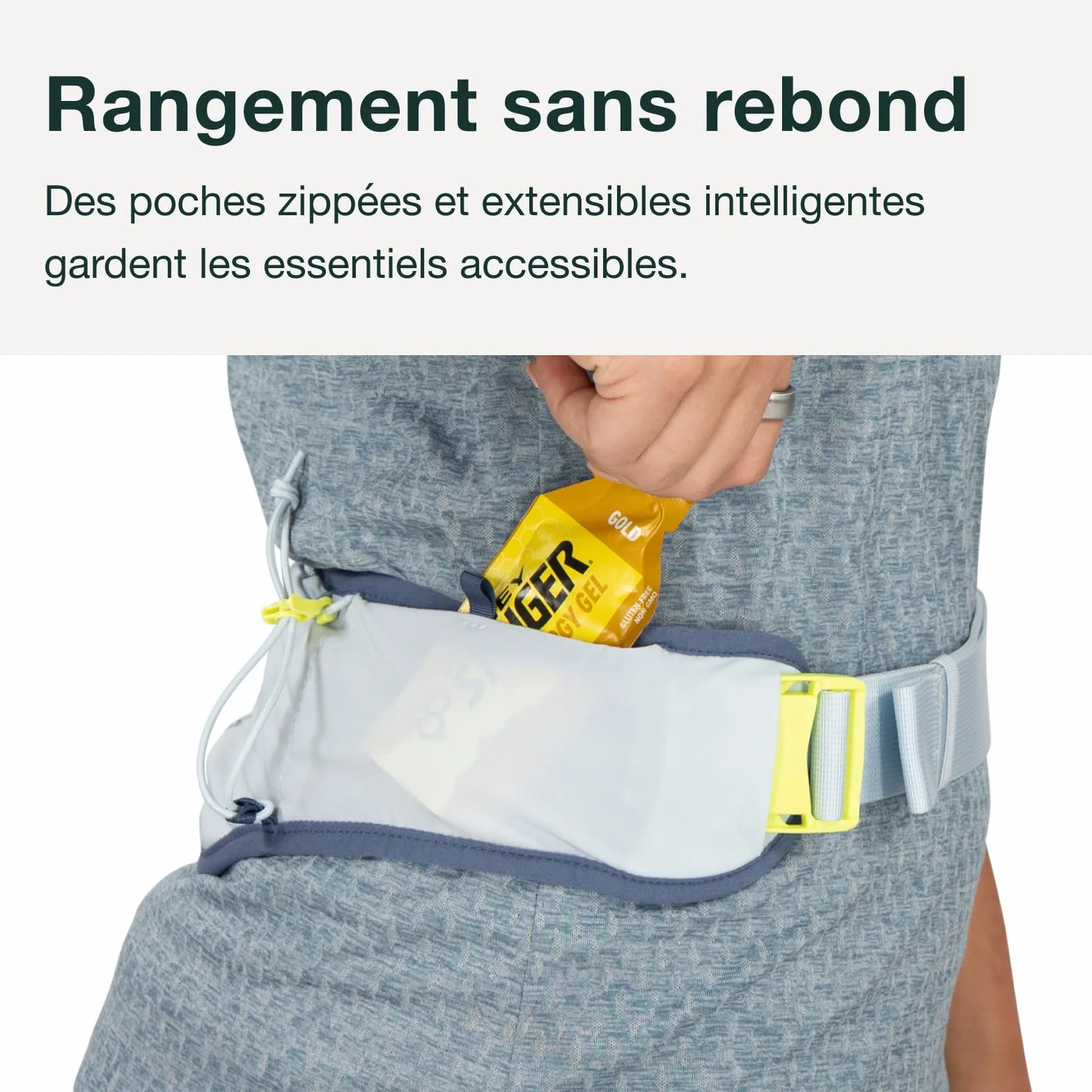 Osprey Duro Dyna LT Sac Banane d'hydratation avec flasques Souples hydrauliques pour la Course à Pied, Doublure Bleu Cascade/Argent