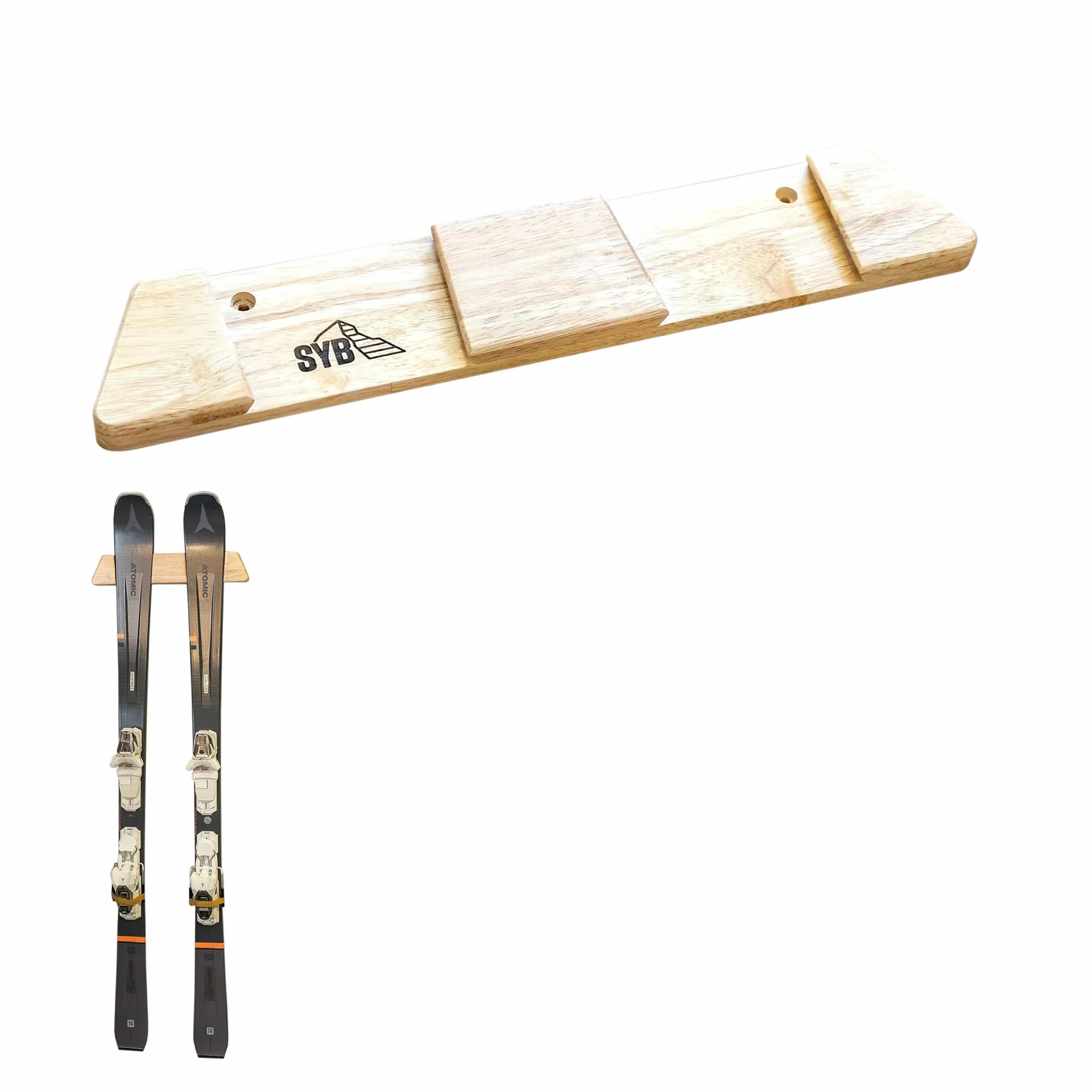 StoreYourBoard Porte-skis en bois massif mural 22,7 kg
