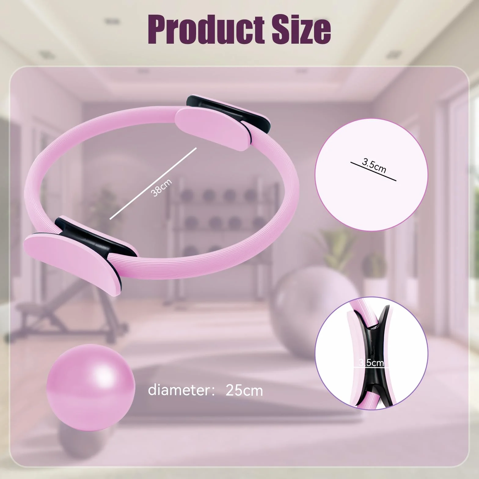 COONE Kit Pilates Maison, Anneaux De Pilates, Better Me Pilates Kit, Comprend l'anneau De Pilates Le Ballon De Yoga La Sangle D'assistance De Yoga l'anneau De Yoga pour Les Jambes