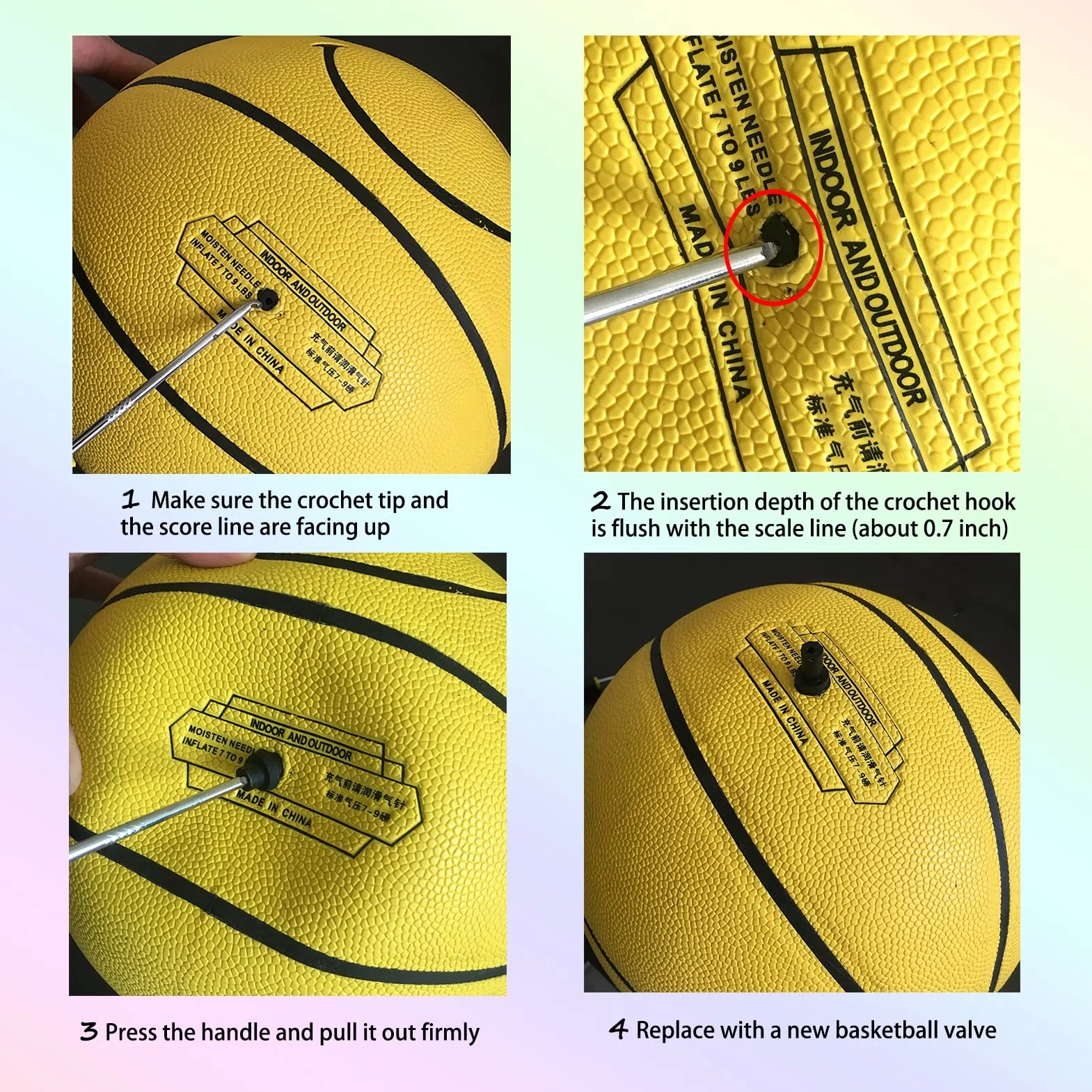 MINDCOLLISION Valve de rechange pour vanne de basket-ball, kit de réparation de fuite de ballon de sport, docteur de ballon de sport, valve blanche et noire, convient pour basket-ball, football,