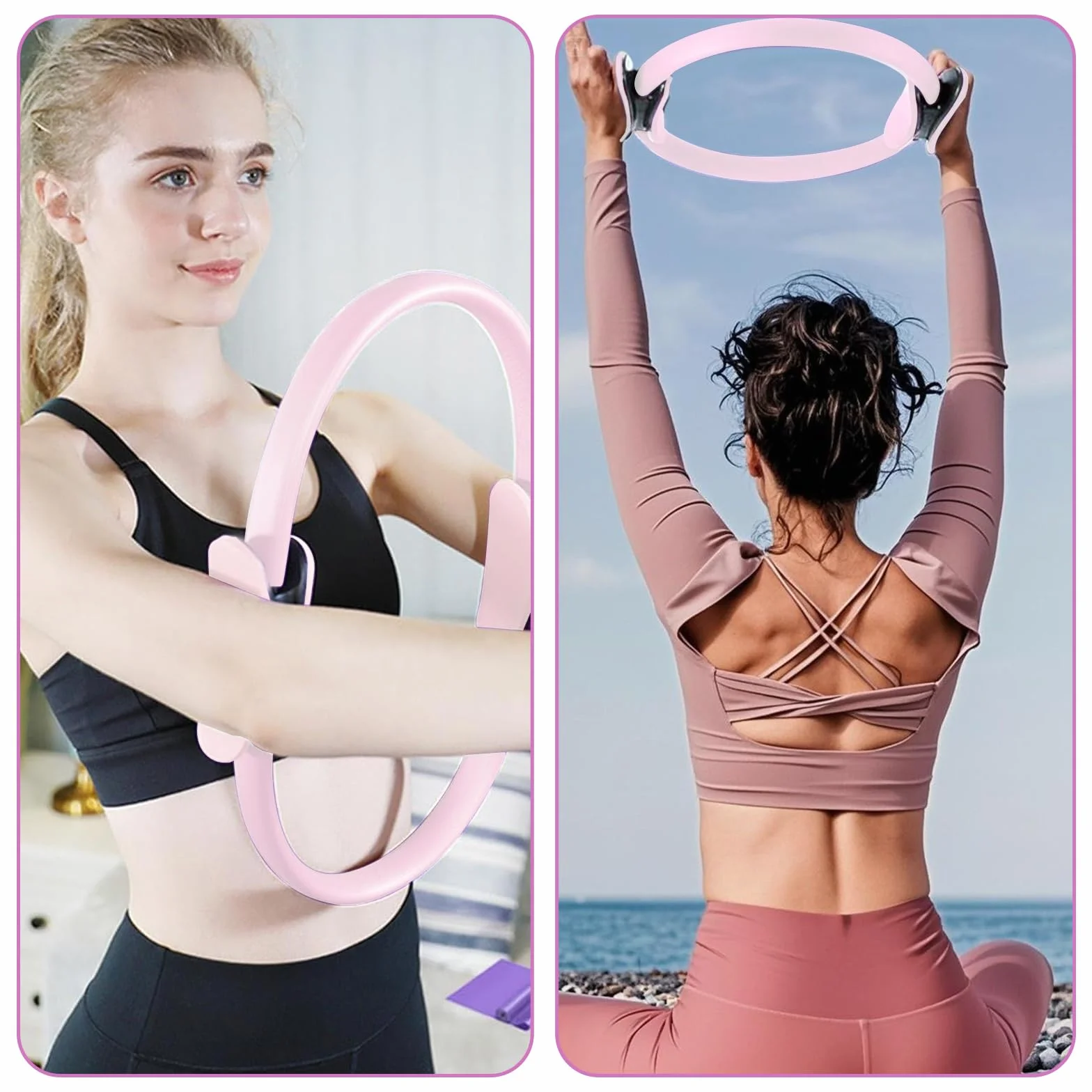COONE Kit Pilates Maison, Anneaux De Pilates, Better Me Pilates Kit, Comprend l'anneau De Pilates Le Ballon De Yoga La Sangle D'assistance De Yoga l'anneau De Yoga pour Les Jambes