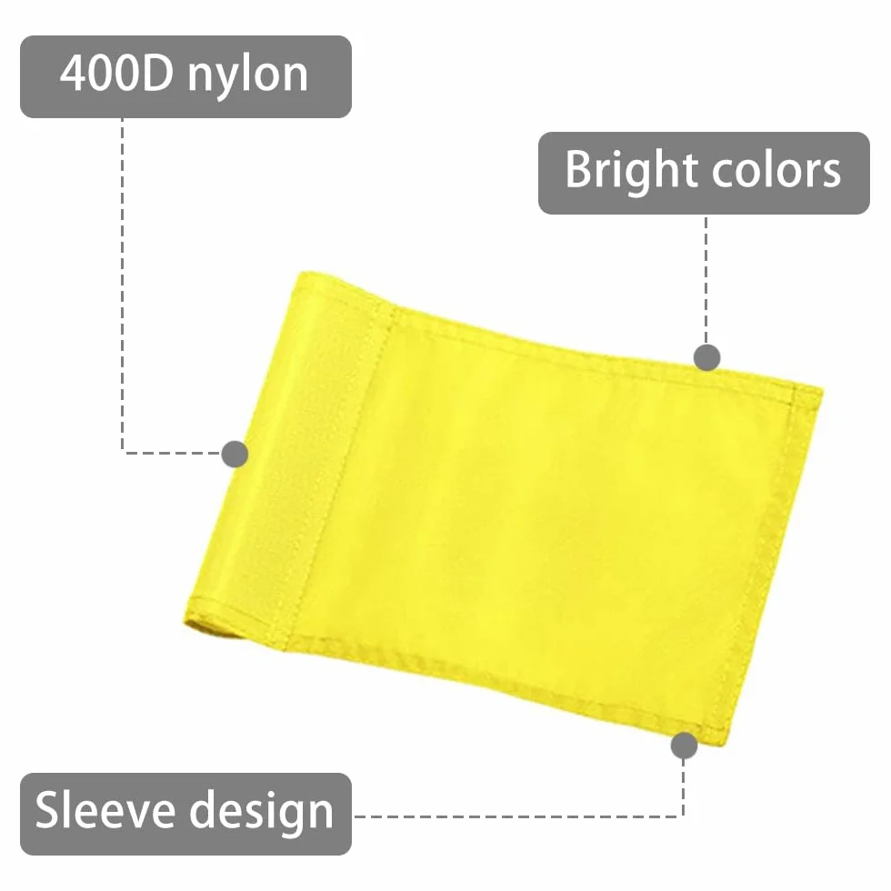 Lot de 6 drapeaux de golf, drapeaux de golf imperméables en nylon 400D pour pratique de golf en intérieur et en extérieur