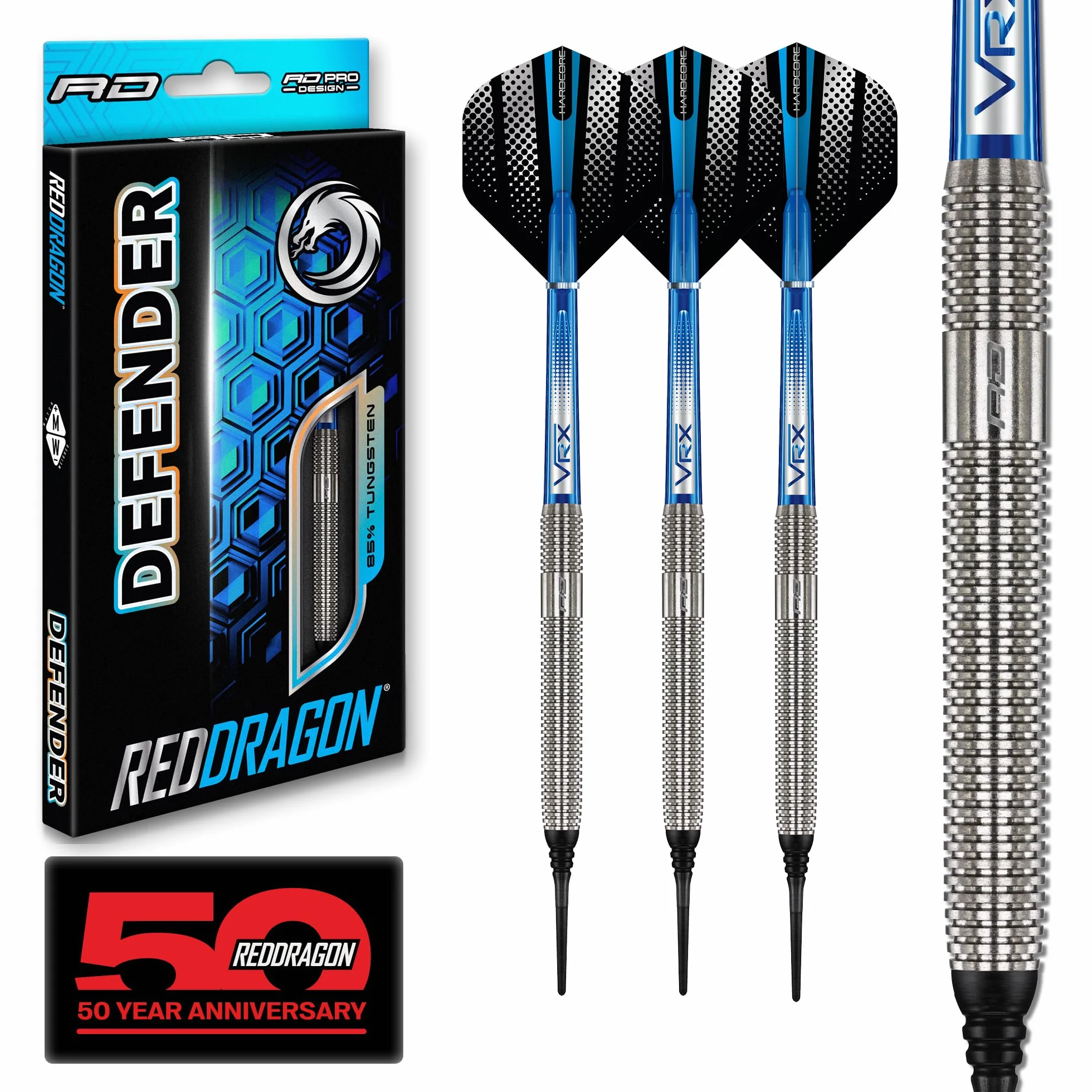 Red Dragon Defender 19g Baril 21g Poids Total Pointe Souple 90% Tungstène Jeu de fléchettes