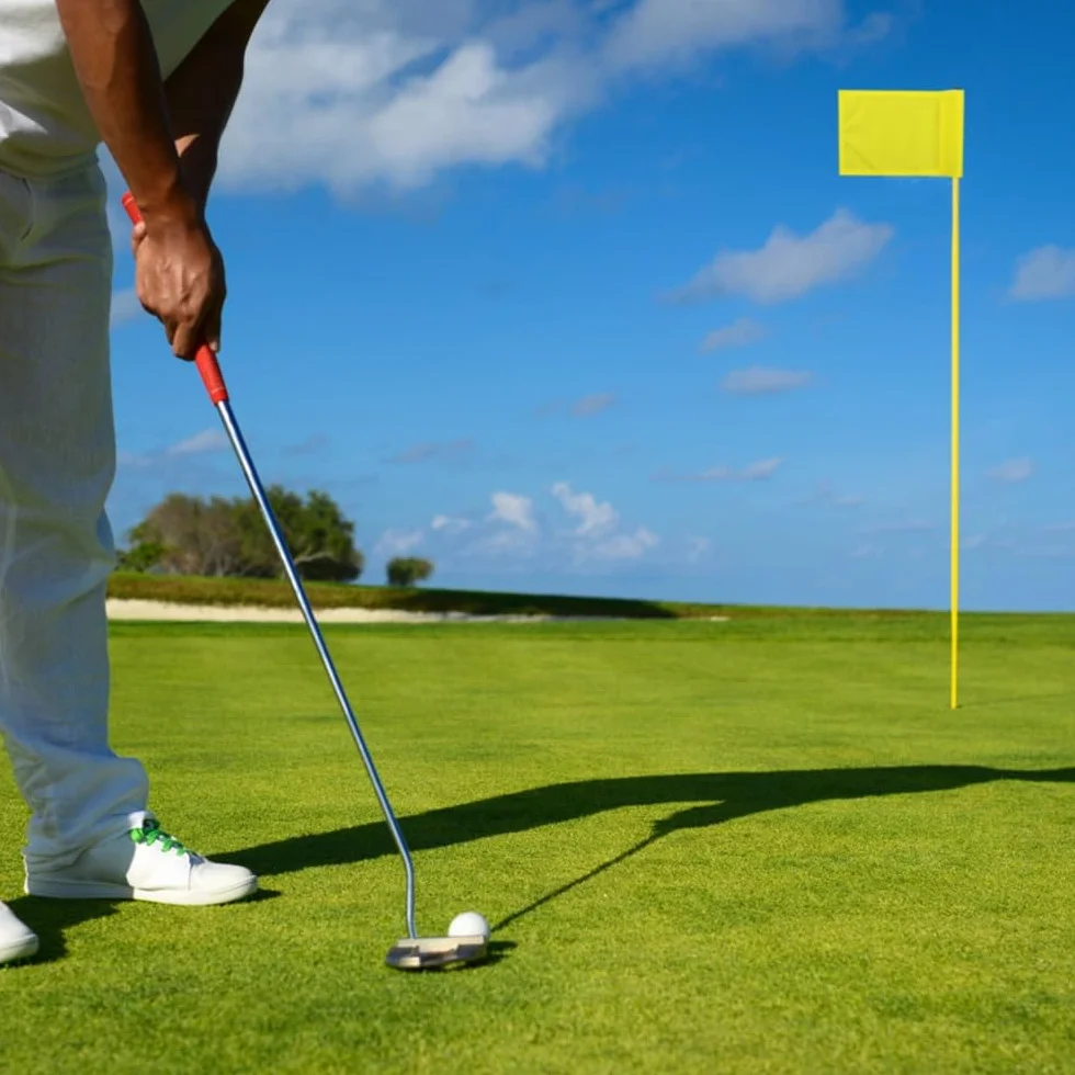 Lot de 6 drapeaux de golf, drapeaux de golf imperméables en nylon 400D pour pratique de golf en intérieur et en extérieur