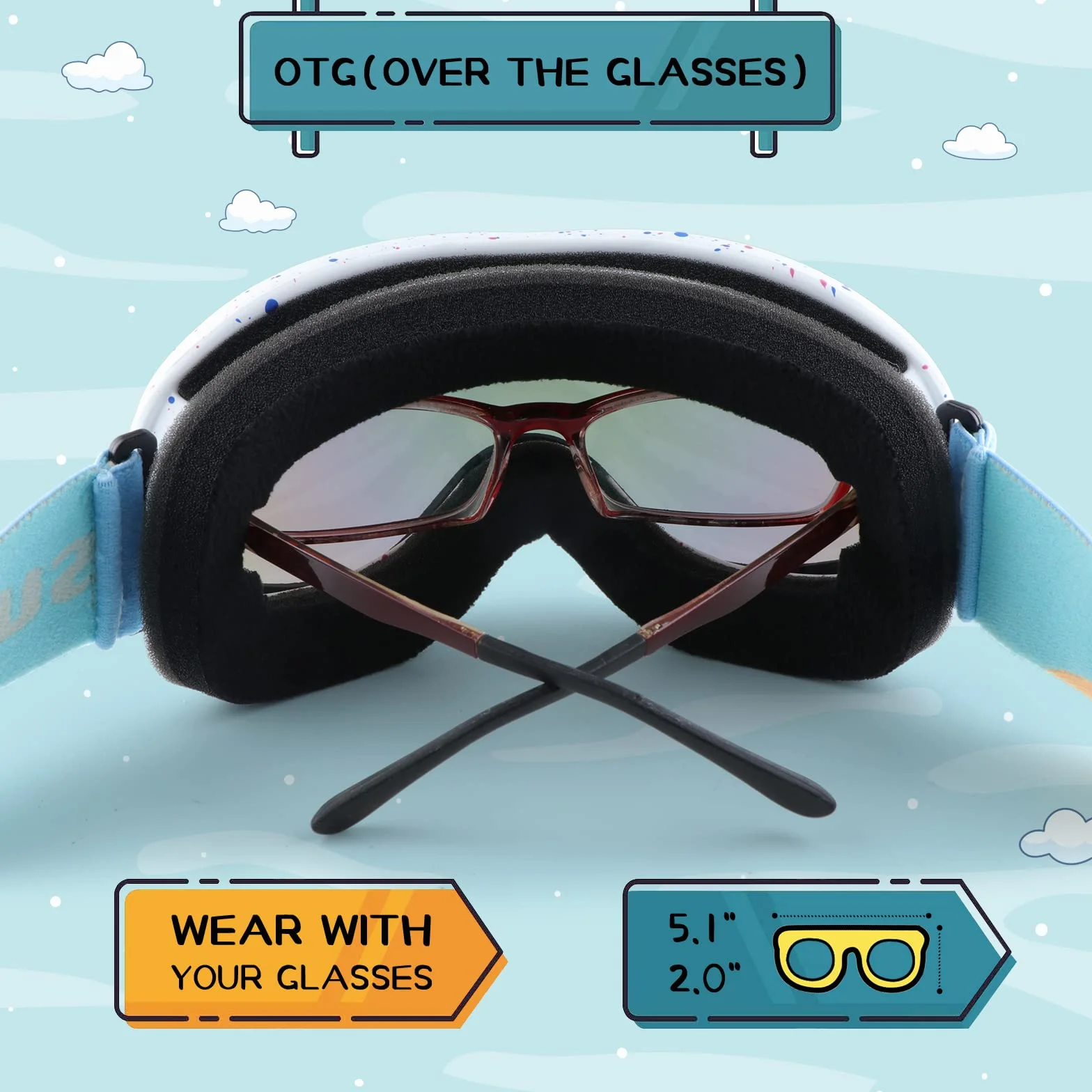 Supertrip Masque de Ski Enfant, Lunette de Ski 5 à 15 ans Anti-Buée/Poussière UV400, Masqué Ski Enfant pour le snowboard, l'alpinisme, la motoneige