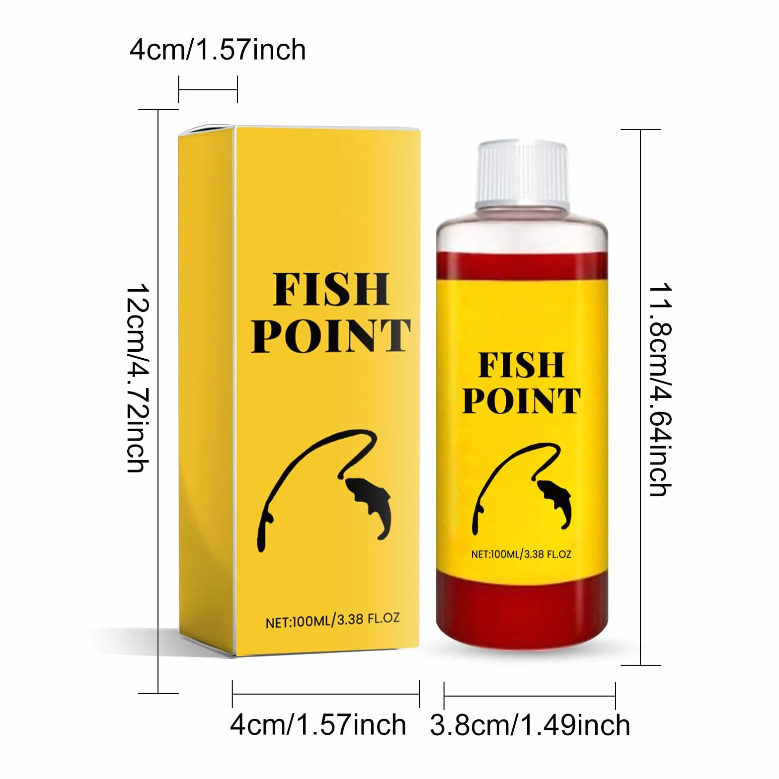 Concentrated Fish Attractant Liquid, Red Worm Formula Fishing Scent Bait Additive, 100ml Fish Point Liquid for Freshwater Fishing Trout Panfish