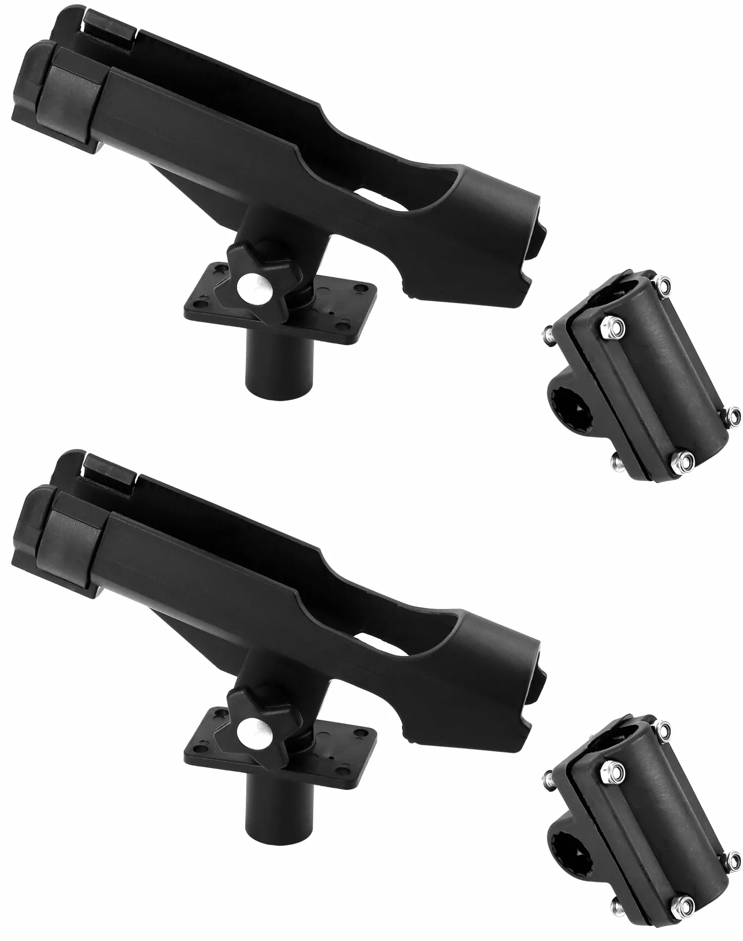 QWORK® 2 Pièces Support de Canne à Pêche - Réglable à 360 ° - Monter Horizontalement/sur des Murs/sur des Rails - pour Bateau Kayak