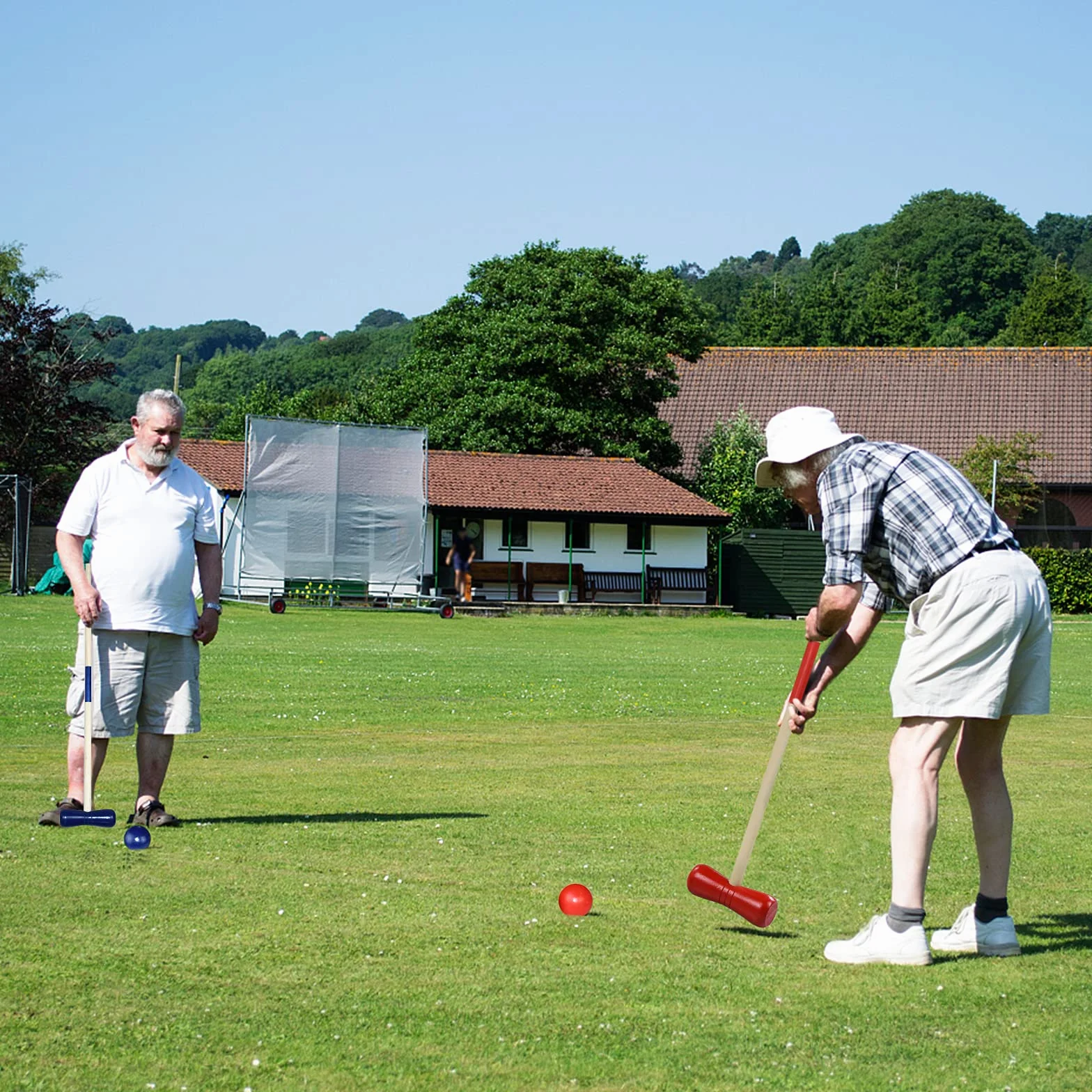 Kit de croquet en bois pour 4 joueurs, jeu de plein air