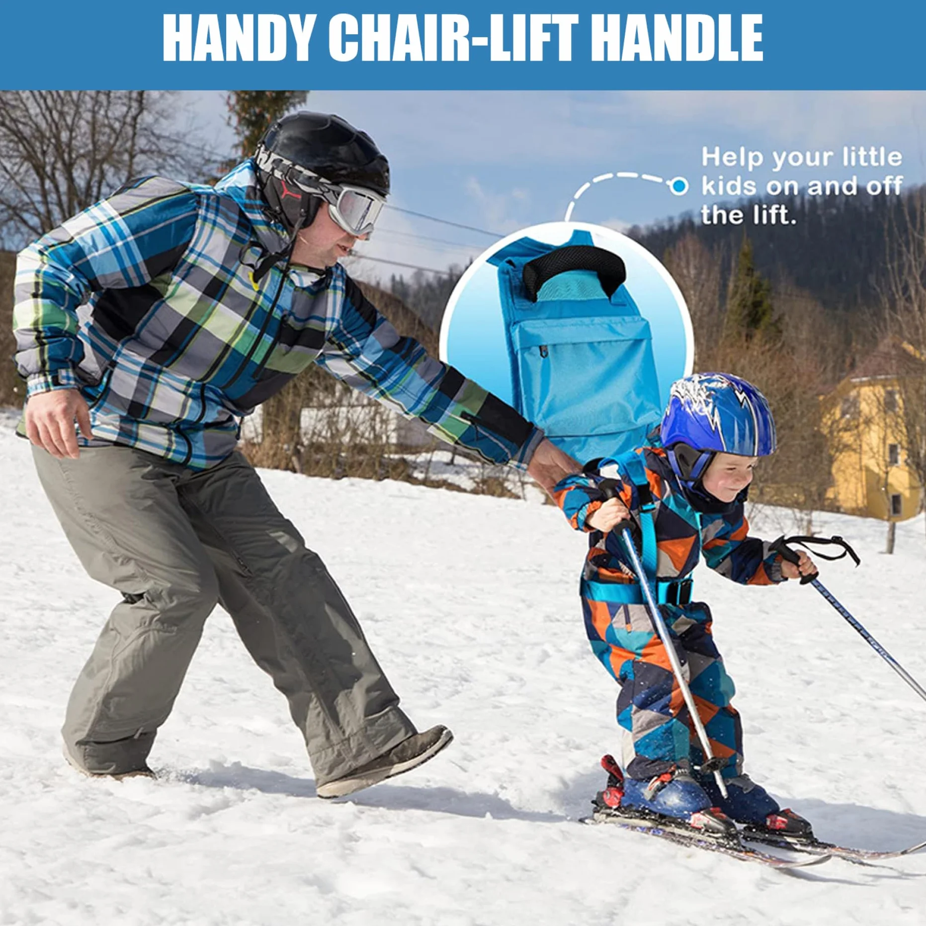 Harnais de Ski Enfants avec Boucle d'épaule réglable et Poignée, Vitesse contrôle pour Snowboard 2-8 Ans
