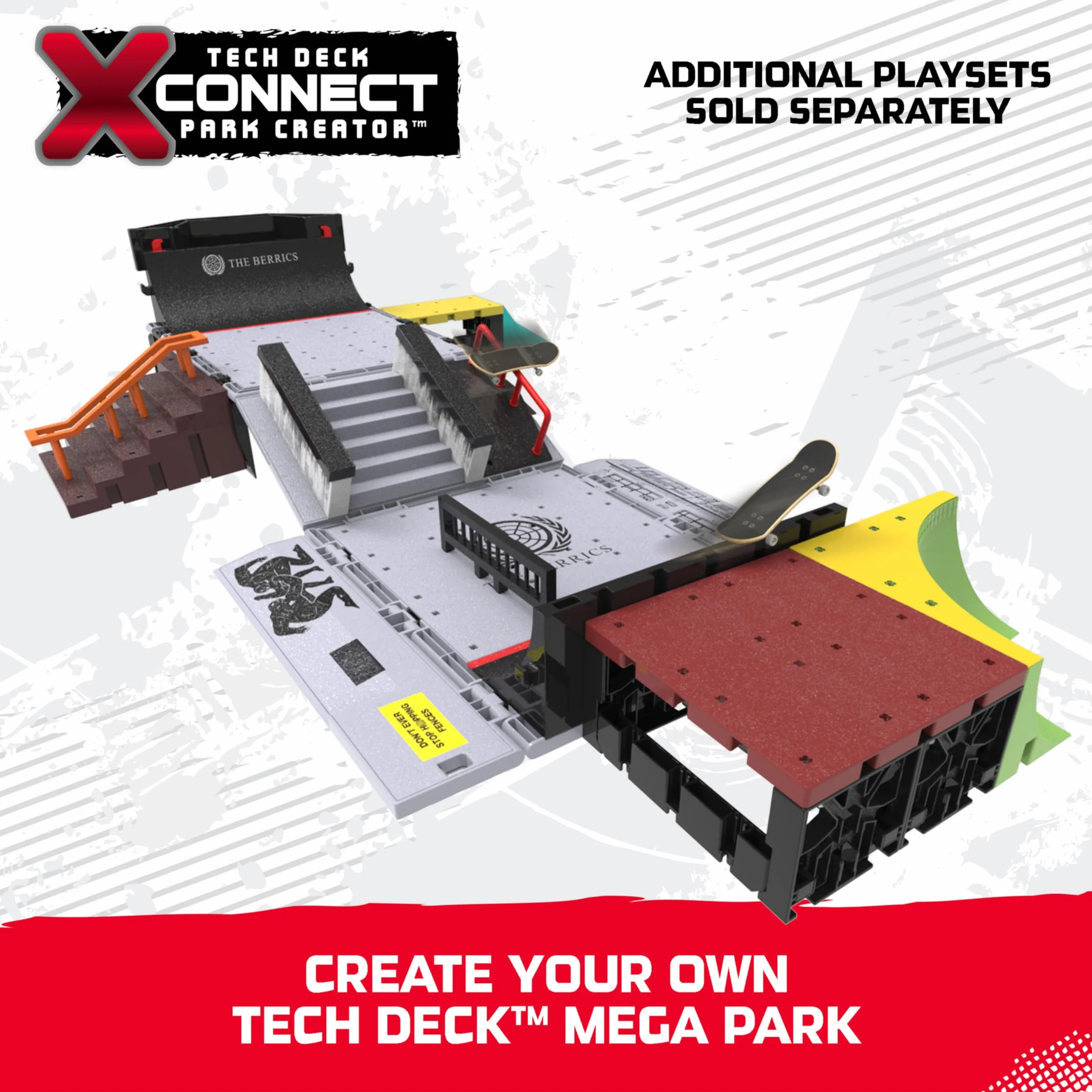 Spin Master Tech Deck Primitive Skate Park de X-Connect Kit de rampes personnalisables et constructibles avec une planche à doigts pour enfants à partir de 6 ans