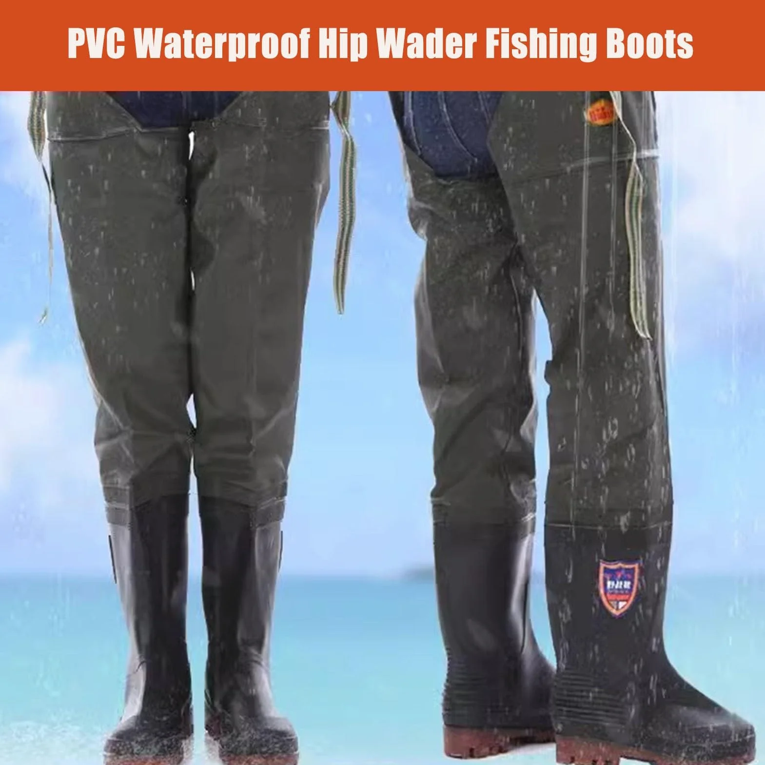 Waders Cuissardes Imperméables pour Hommes Et Femmes, Bottes De Pêche Et De Chasse De 80 Cm De Haut, Bottes De Cuissardes Antidérapantes Et Robustes