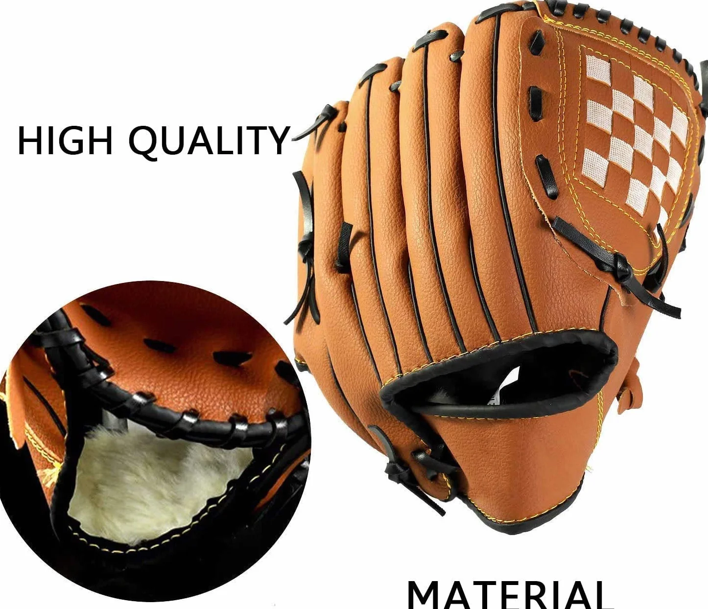 Baseball frappeur de Sport avec Cuir PU de Baseball Réglable et Confortable 12,5 Pouces à Gauche