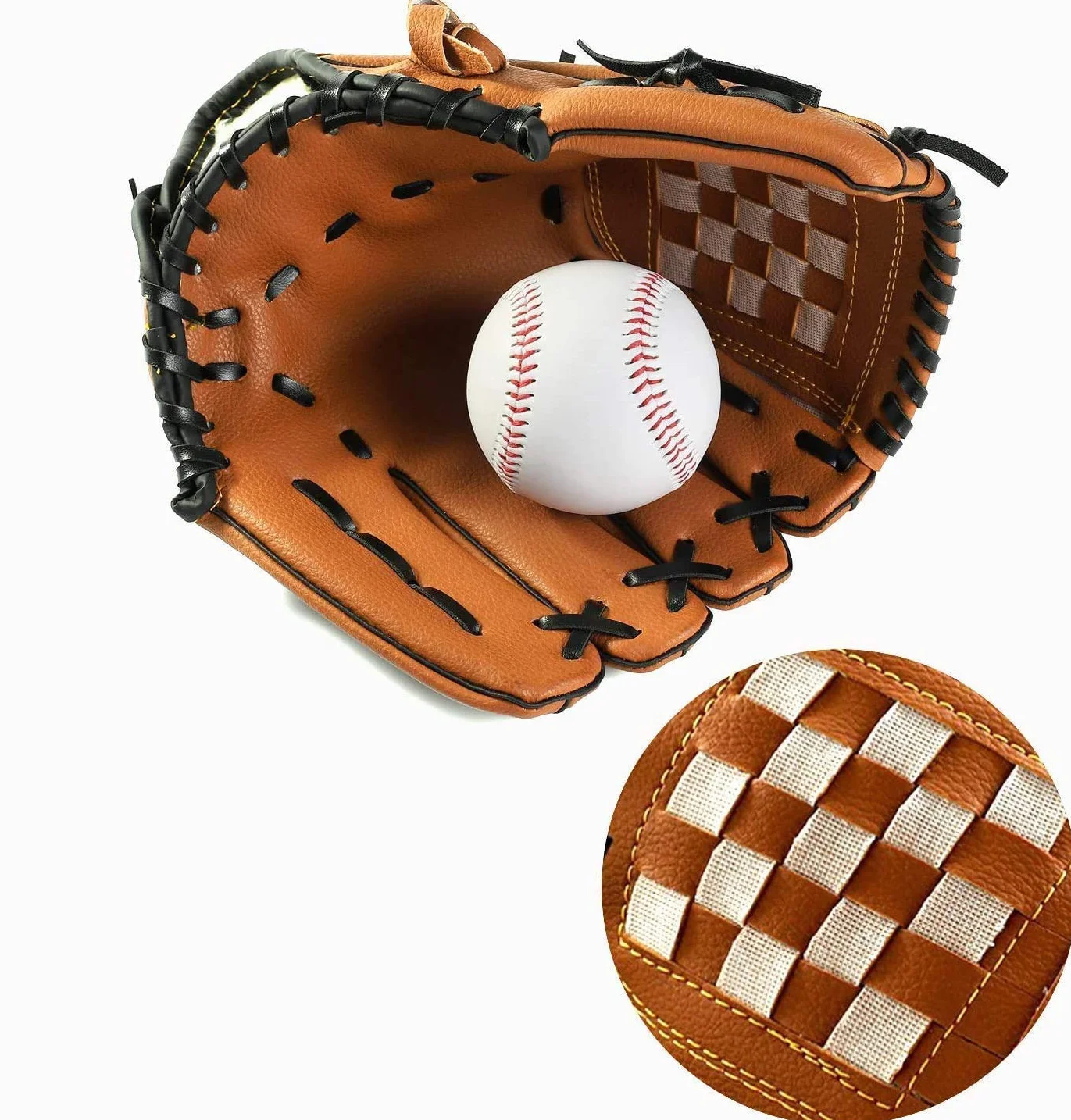 Baseball frappeur de Sport avec Cuir PU de Baseball Réglable et Confortable 12,5 Pouces à Gauche