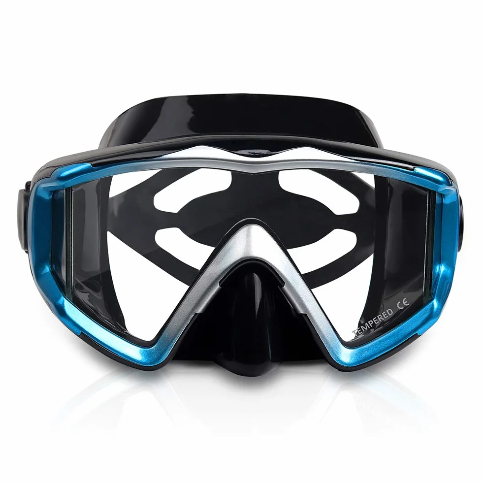 Masque de plongée Pano 3 Adulte - Masque de plongée en Verre trempé - Lunettes de plongée Anti-buée Lunettes de Natation avec Couvre-Nez pour la plongée en apnée, la plongée en apnée, la Natation
