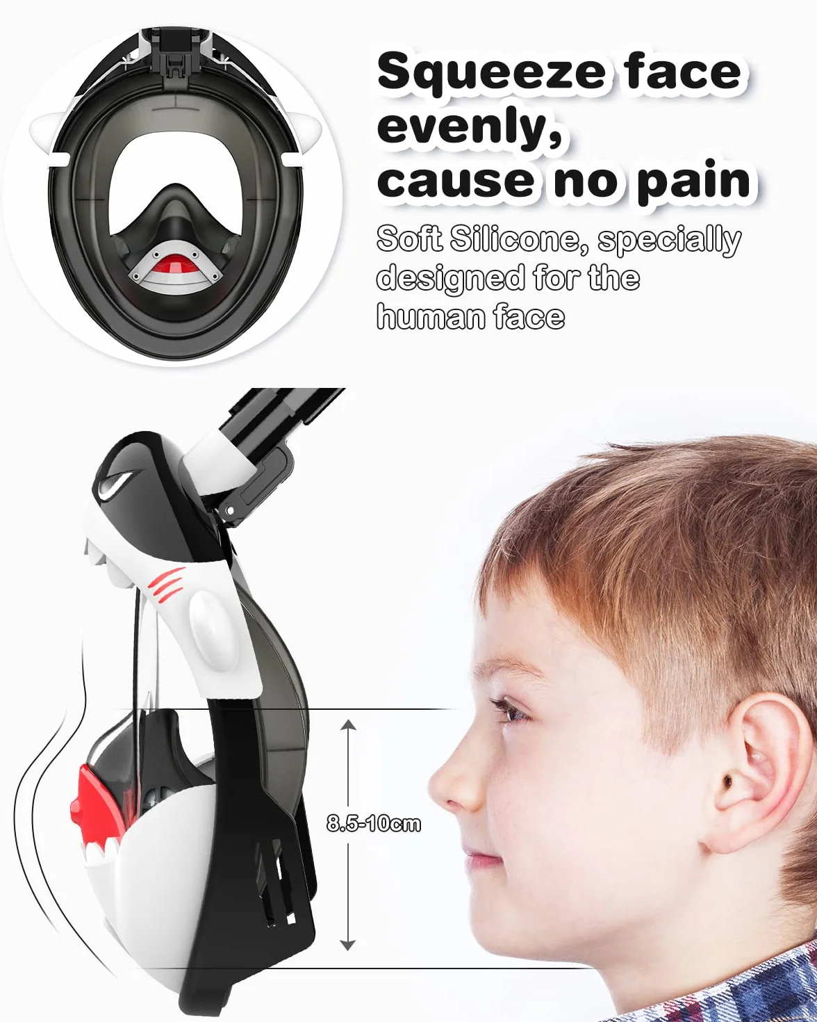 Masque de Plongée Enfants Intégral,180° HD Anti-Leak Anti-Fog Masque de plongée pour Kinds Système de Jouets avec Tuba à Sec Design Mignon pour Les Enfants de 4~14 Ans