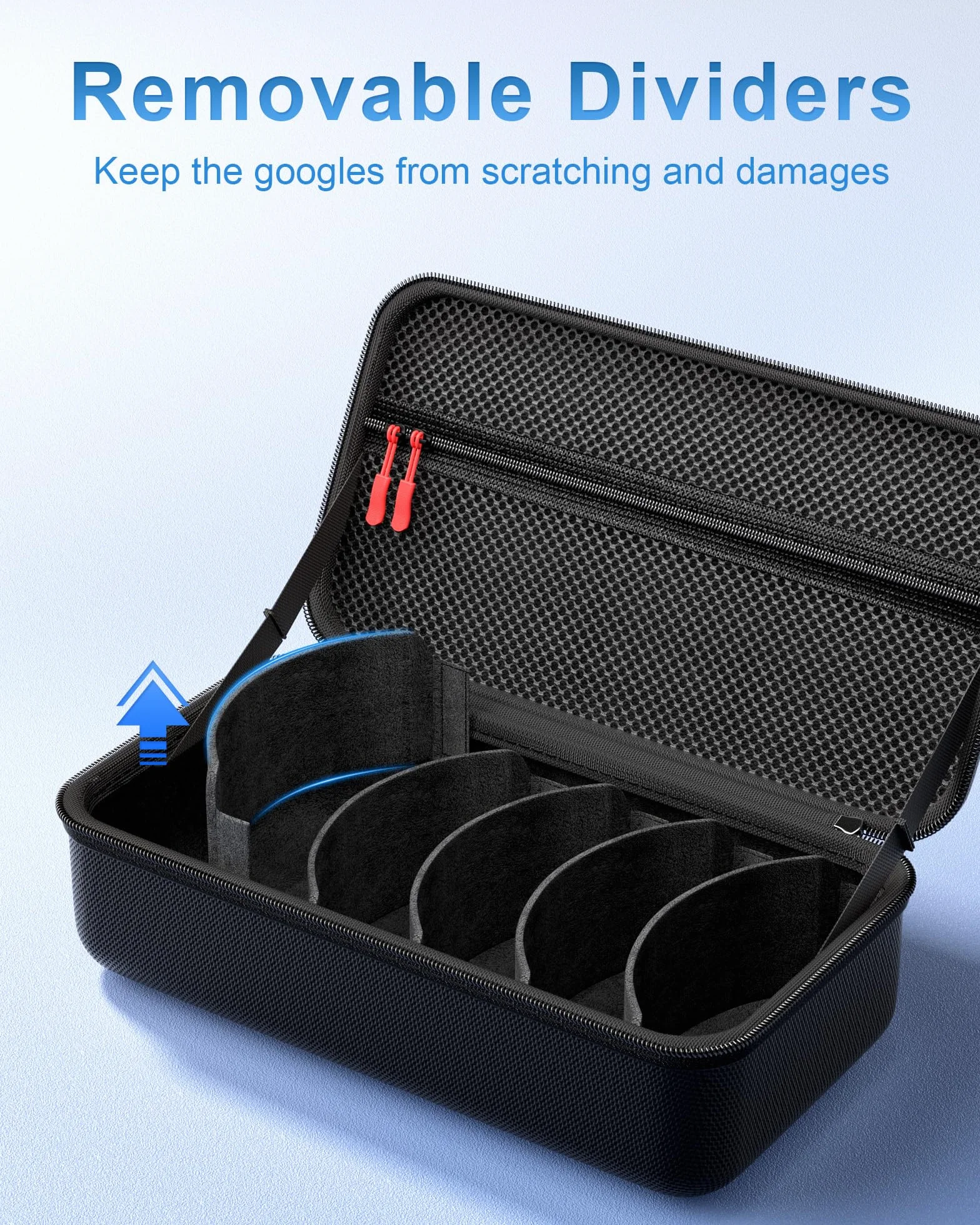 ProCase Grand Étui à Lunettes de Ski, Housse Rigide et Rangement Protégé Masque de Ski avec Poignée, Boîte pour Masque, Sac de Transport Goggle Case Protection
