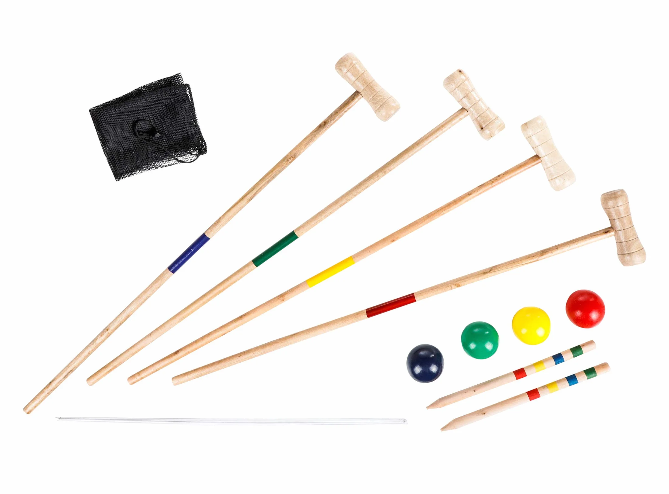 Spetebo Croquettes en bois avec sac de transport - Jeu de croquettes de jardin pour 4 joueurs