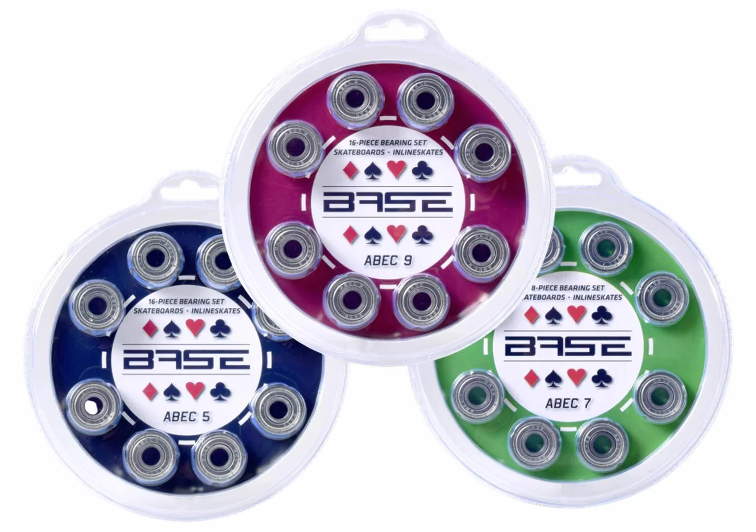 Base Lot de 16 roulements à billes avec emballage blister I Montage facile I ABEC 5-9 au choix I Roulement à billes pour rollers et rollers I Roulement à billes standard 608Zz I Incolore