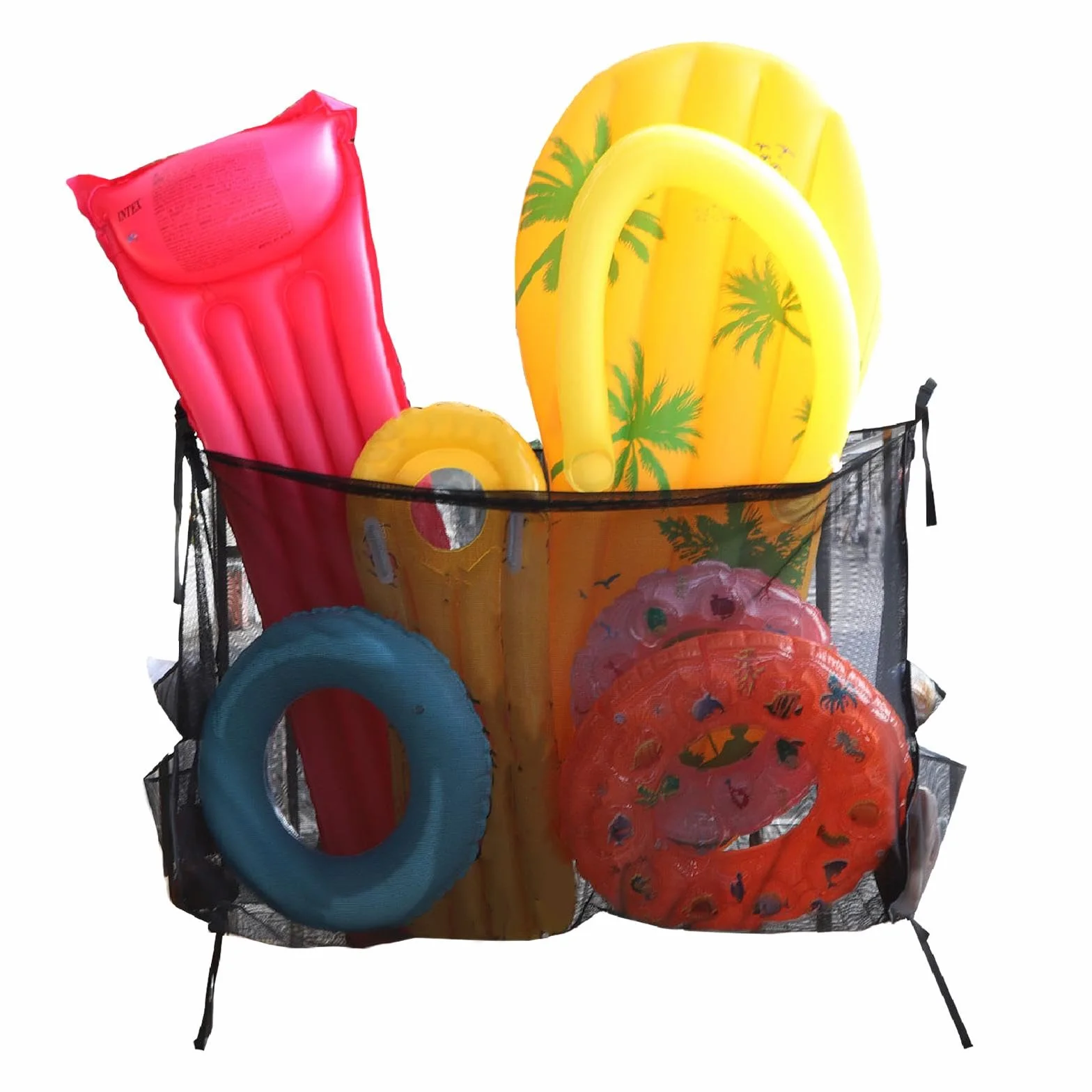 Grand Filet de Rangement Suspendu, Organisateur de Rangement pour Bouées de Piscine, Filet de Rangement pour Ballons de Basket-ball,