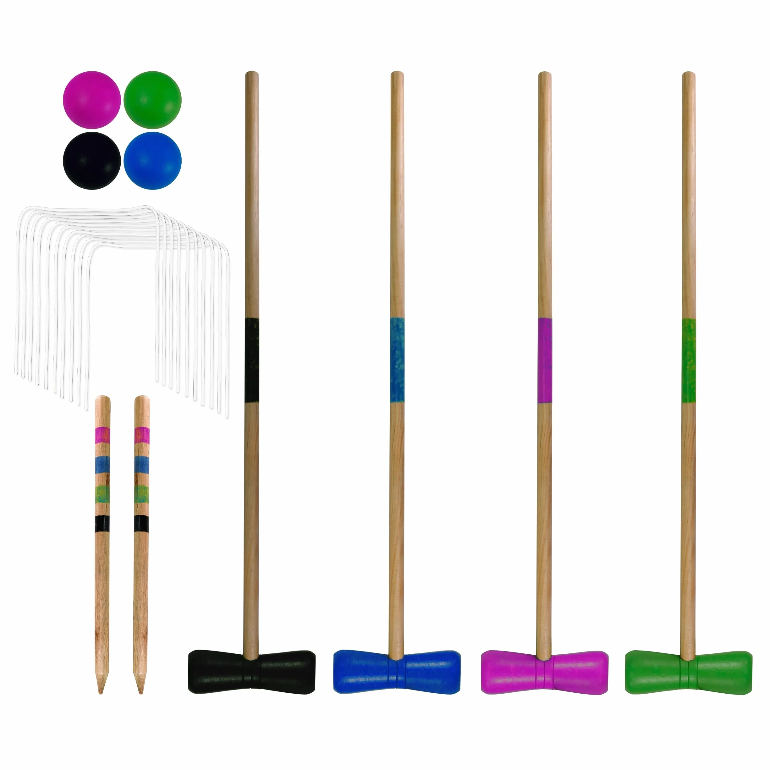 BEST SPORTING Crocket - Crocket - Croquet pour adultes et enfants - Avec raquettes, boules, buts, piquets de marquage - Jeux de plein air pour adultes - Jeux de jardin pour enfants - Kit de croquet