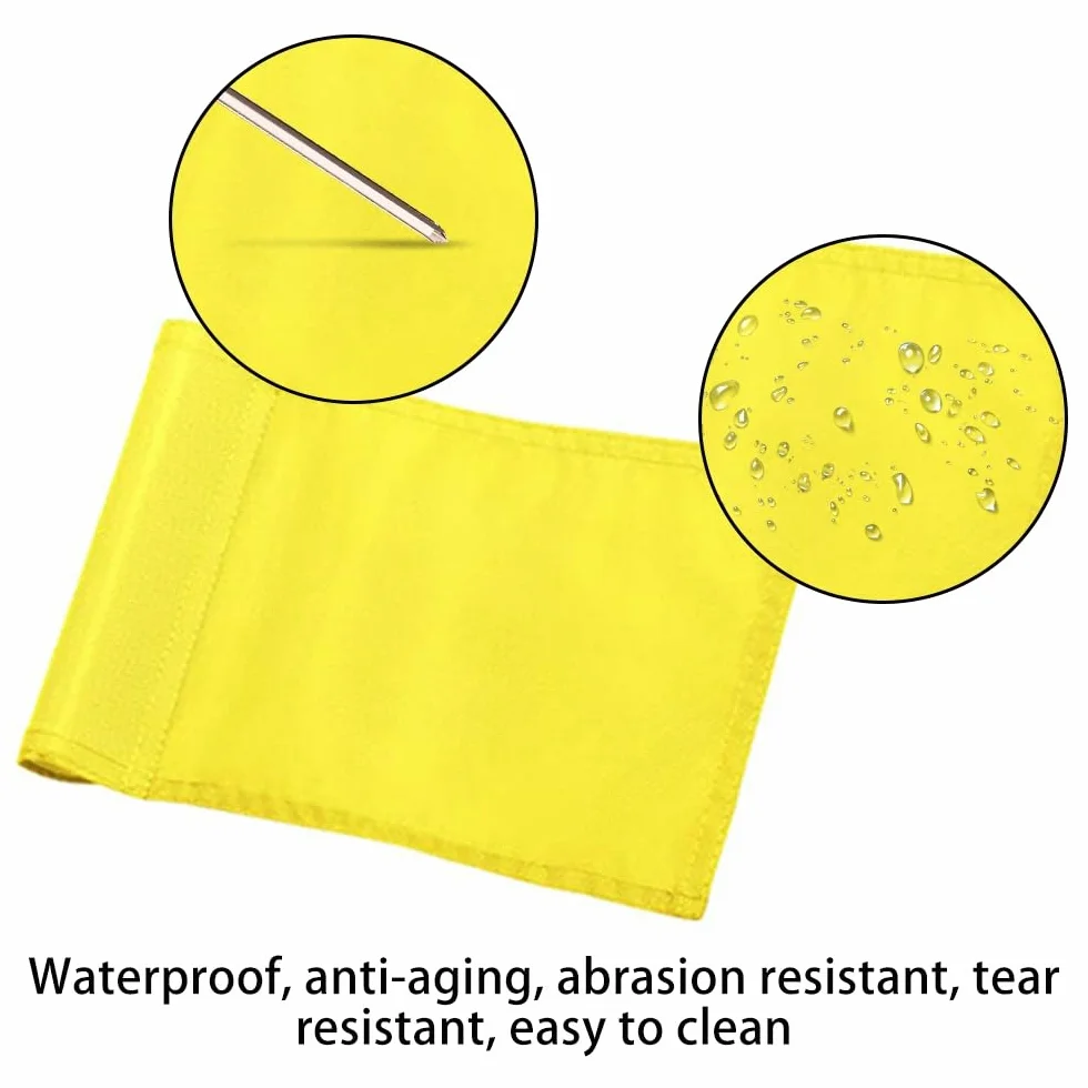 Lot de 6 drapeaux de golf, drapeaux de golf imperméables en nylon 400D pour pratique de golf en intérieur et en extérieur