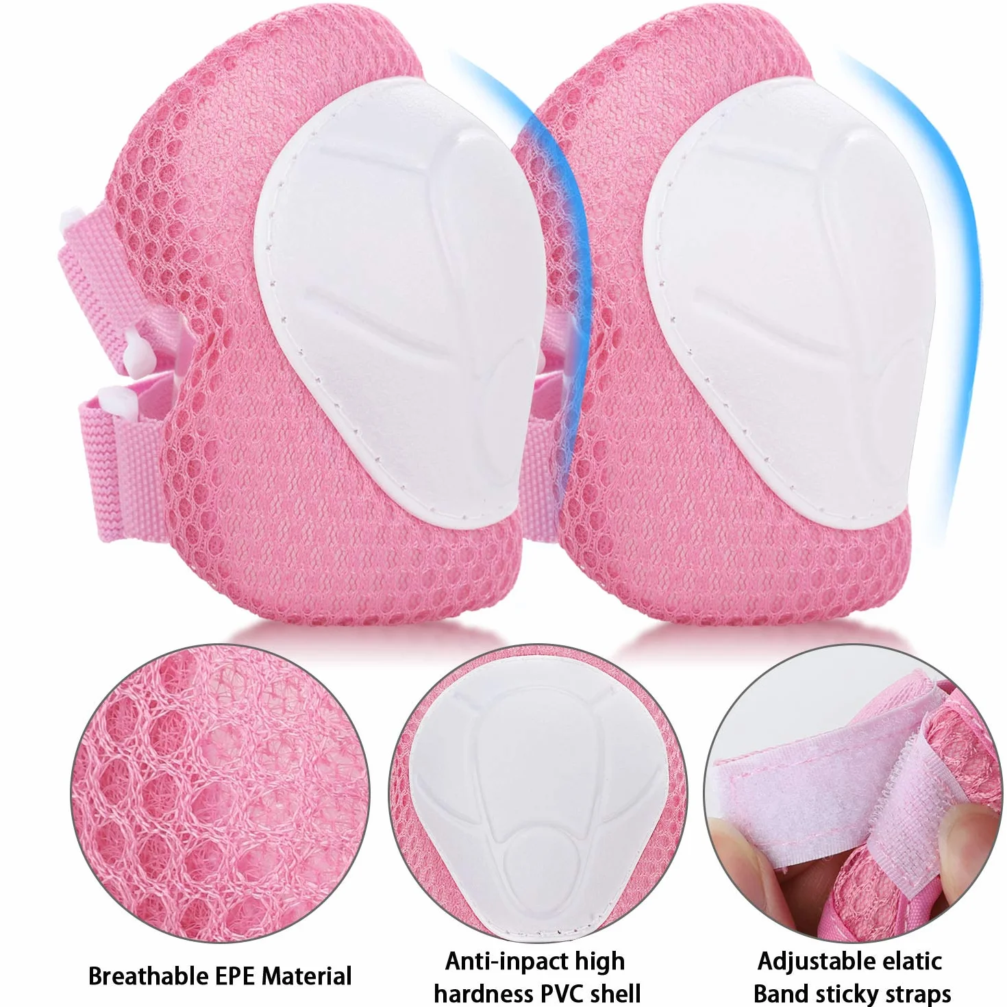 Casque Vélo Enfant Réglable Sets de Protection avec Coudières Genouillère Protège-Poignets pour Skateboard Rollers