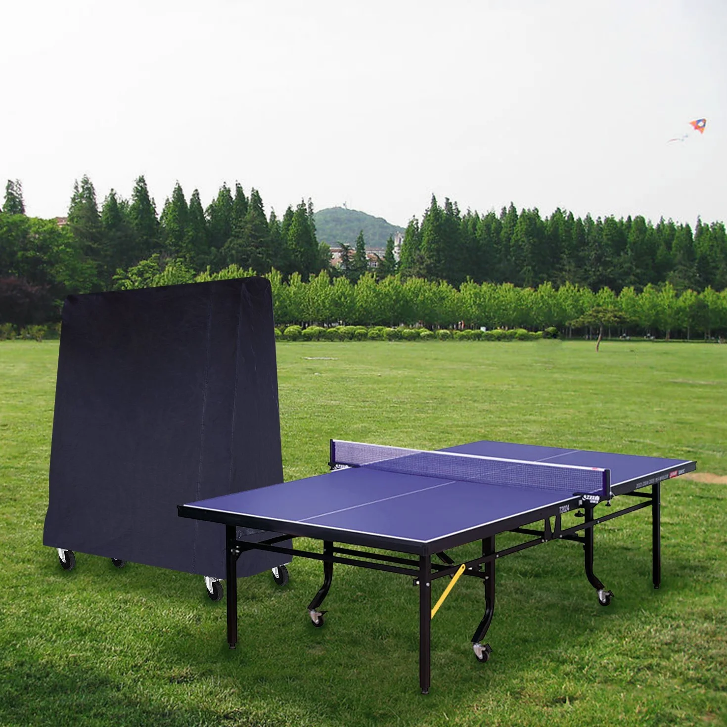 Housse de table de ping-pong imperméable Noir 185 x 70 x 165 cm