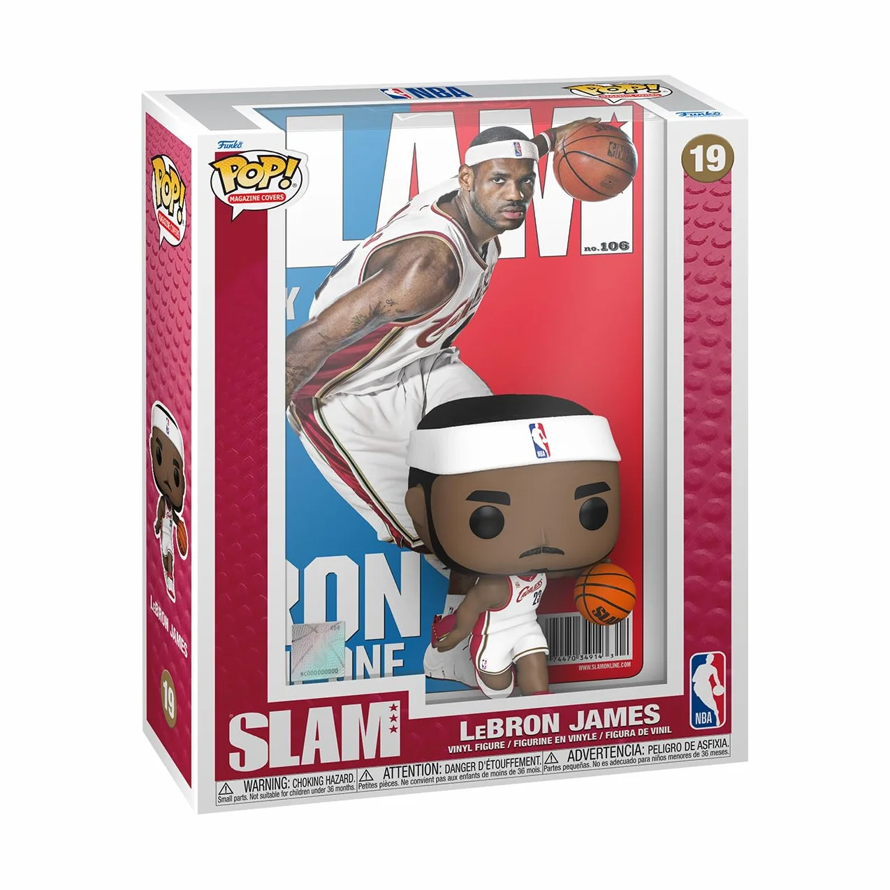 Funko Pop! NBA Cover: Slam – Lebron James - Figurine en Vinyle à Collectionner - Idée de Cadeau - Produits Officiels - Jouets pour Les Enfants et Adultes - Sports Fans