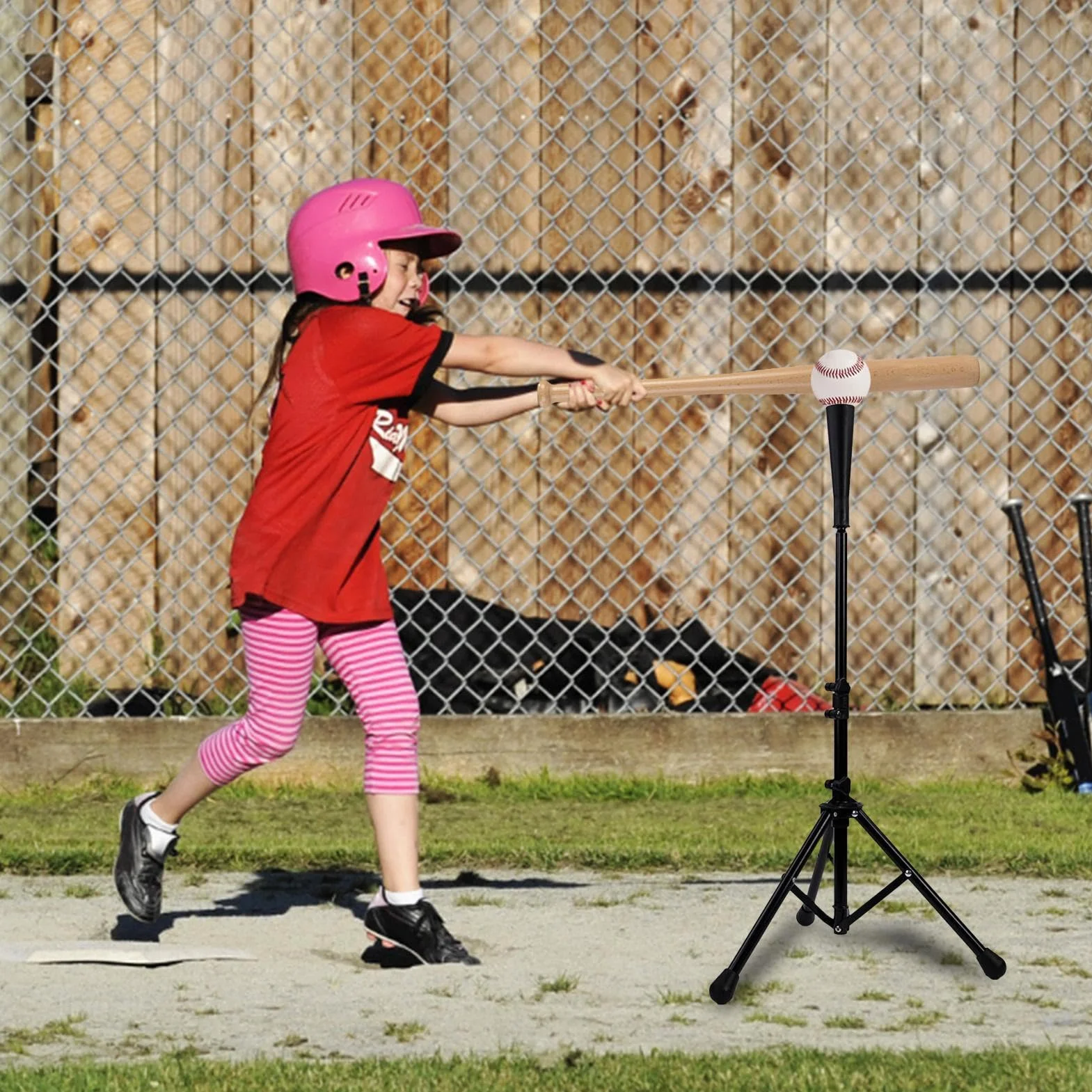 Adjustable Batting Tee Baseball Practice T-Stand Simple Durable Strike Frame Easy Setup Training Aid