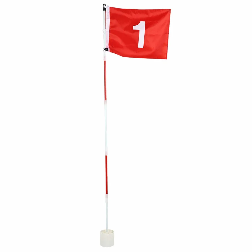 Mât de Golf, Amovible 5 Sections avec Gobelets Drapeau Vert pour Entraînement et Compétition Clubs Joueurs