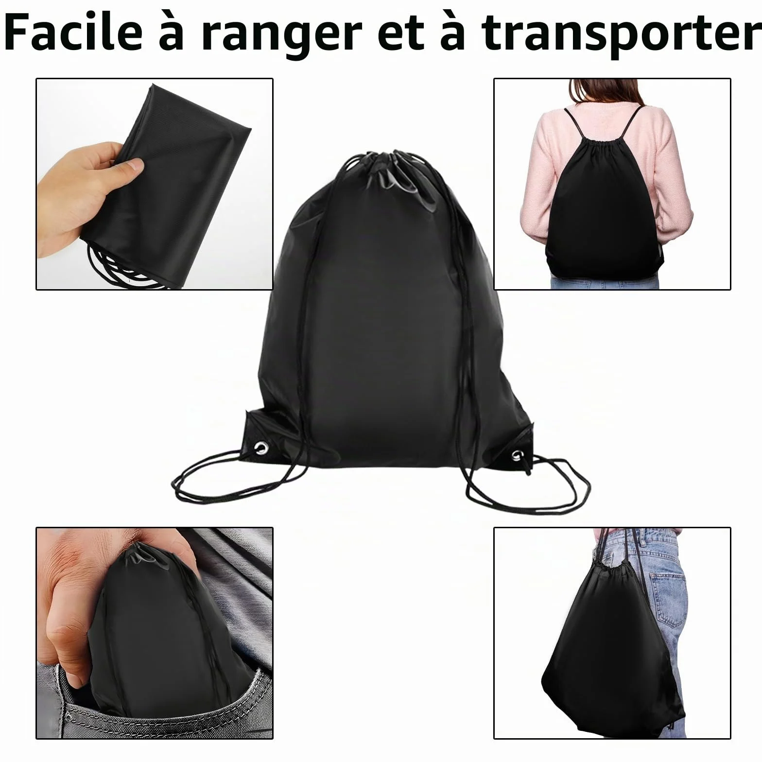 DAJAVE Lot de 20 Sac à dos Sport Gym Sack Sport Gymnastique Natation Sac Cordon de Sport Imperméable Voyage Chaussures école maternelle Adultes et Enfants