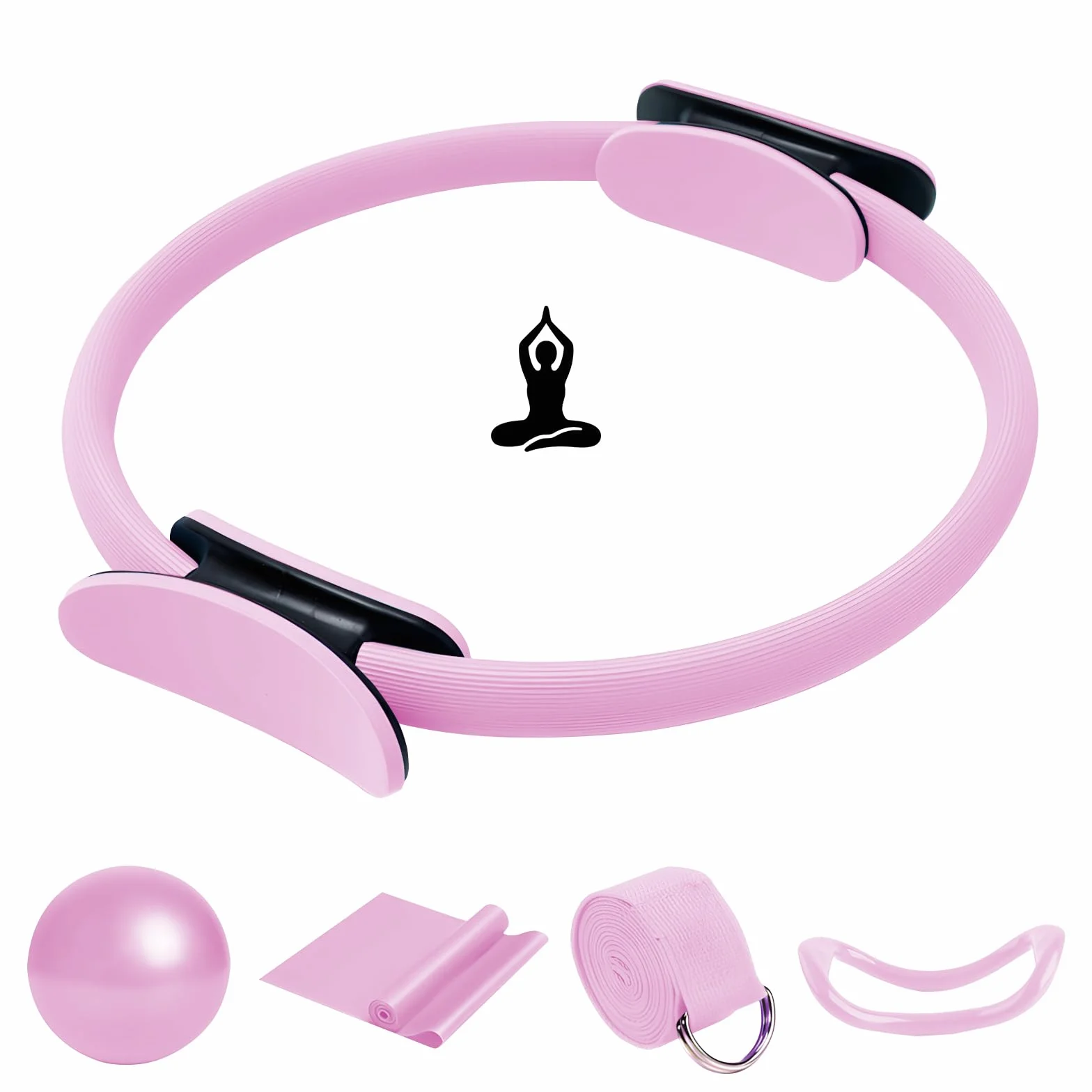 COONE Kit Pilates Maison, Anneaux De Pilates, Better Me Pilates Kit, Comprend l'anneau De Pilates Le Ballon De Yoga La Sangle D'assistance De Yoga l'anneau De Yoga pour Les Jambes