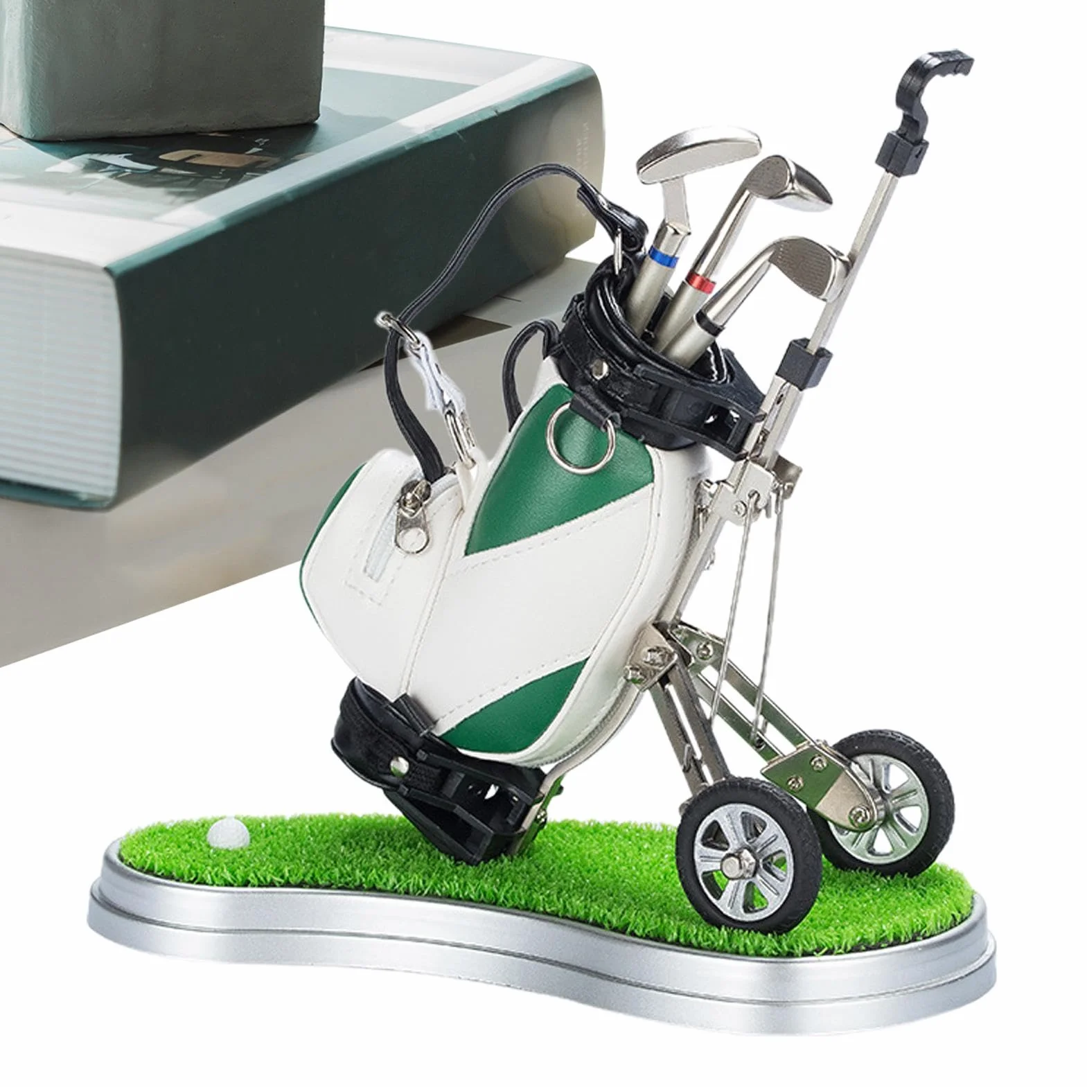 Porte-crayon en forme de sac de golf – Décoration de bureau miniature, idéal pour les amateurs de golf | Ensemble de stylos créatif au design club de golf, parfait comme souvenir unique