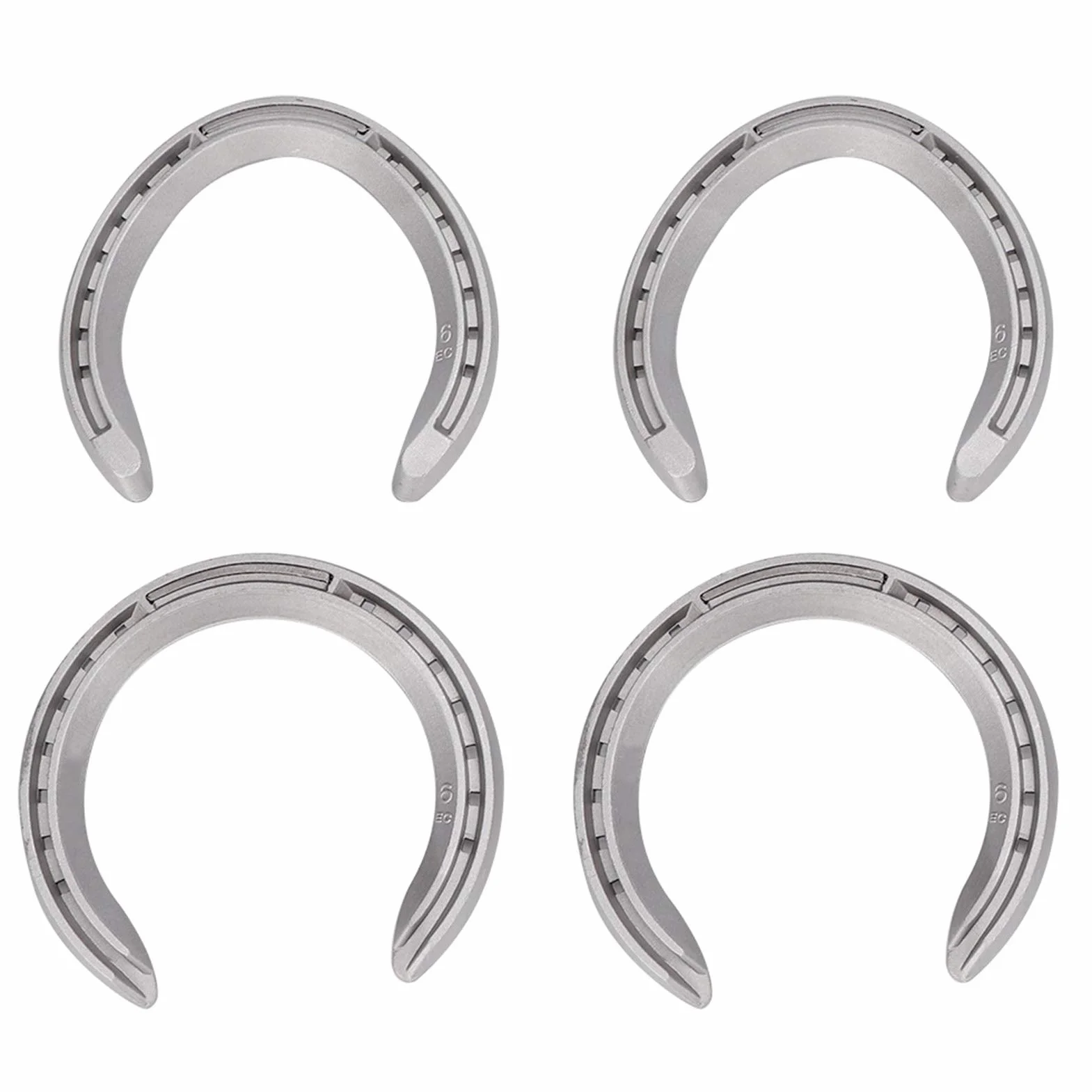 JTLB Lot de 4 fers à cheval en alliage d'aluminium - Outil d'équitation - Accessoires (taille 6)