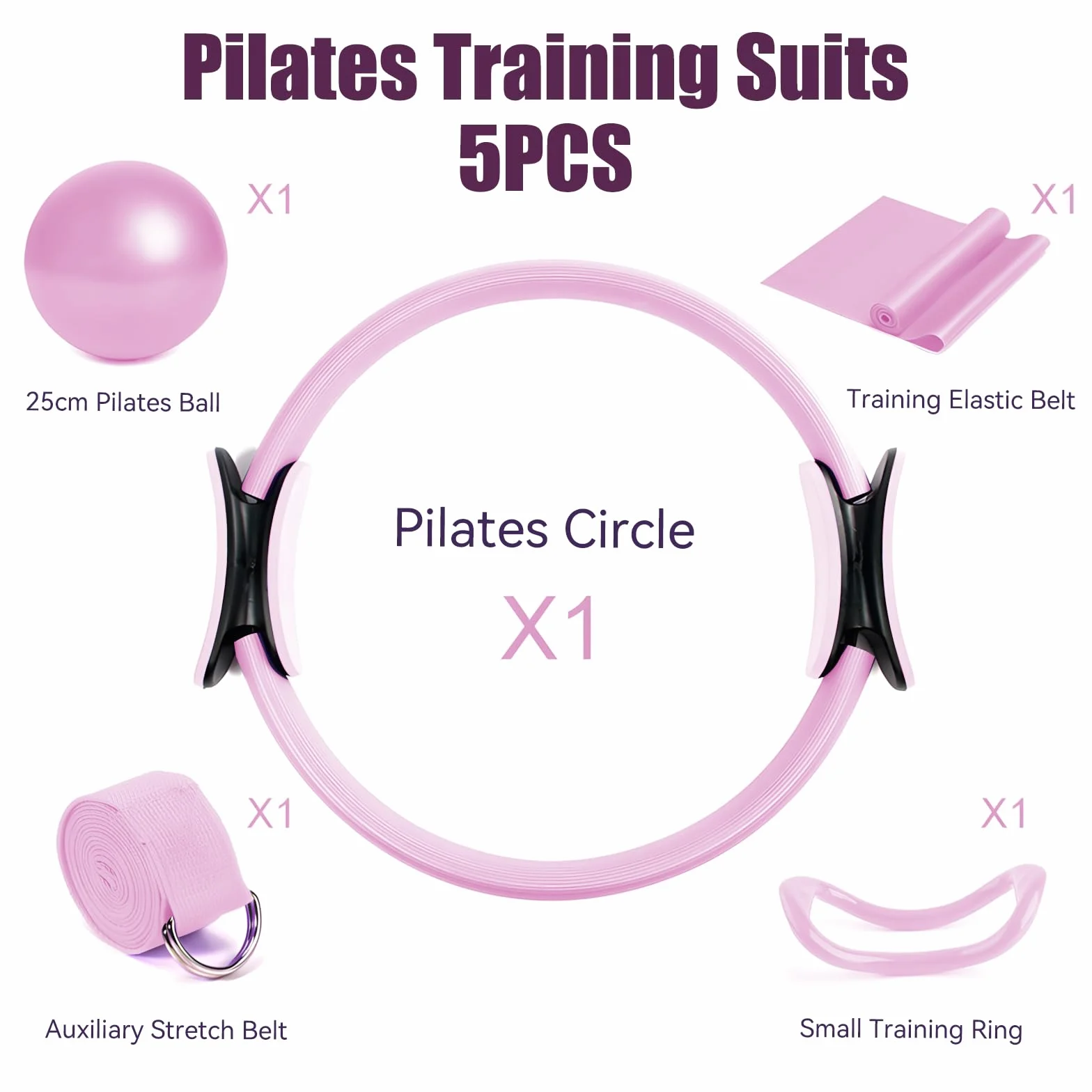 COONE Kit Pilates Maison, Anneaux De Pilates, Better Me Pilates Kit, Comprend l'anneau De Pilates Le Ballon De Yoga La Sangle D'assistance De Yoga l'anneau De Yoga pour Les Jambes