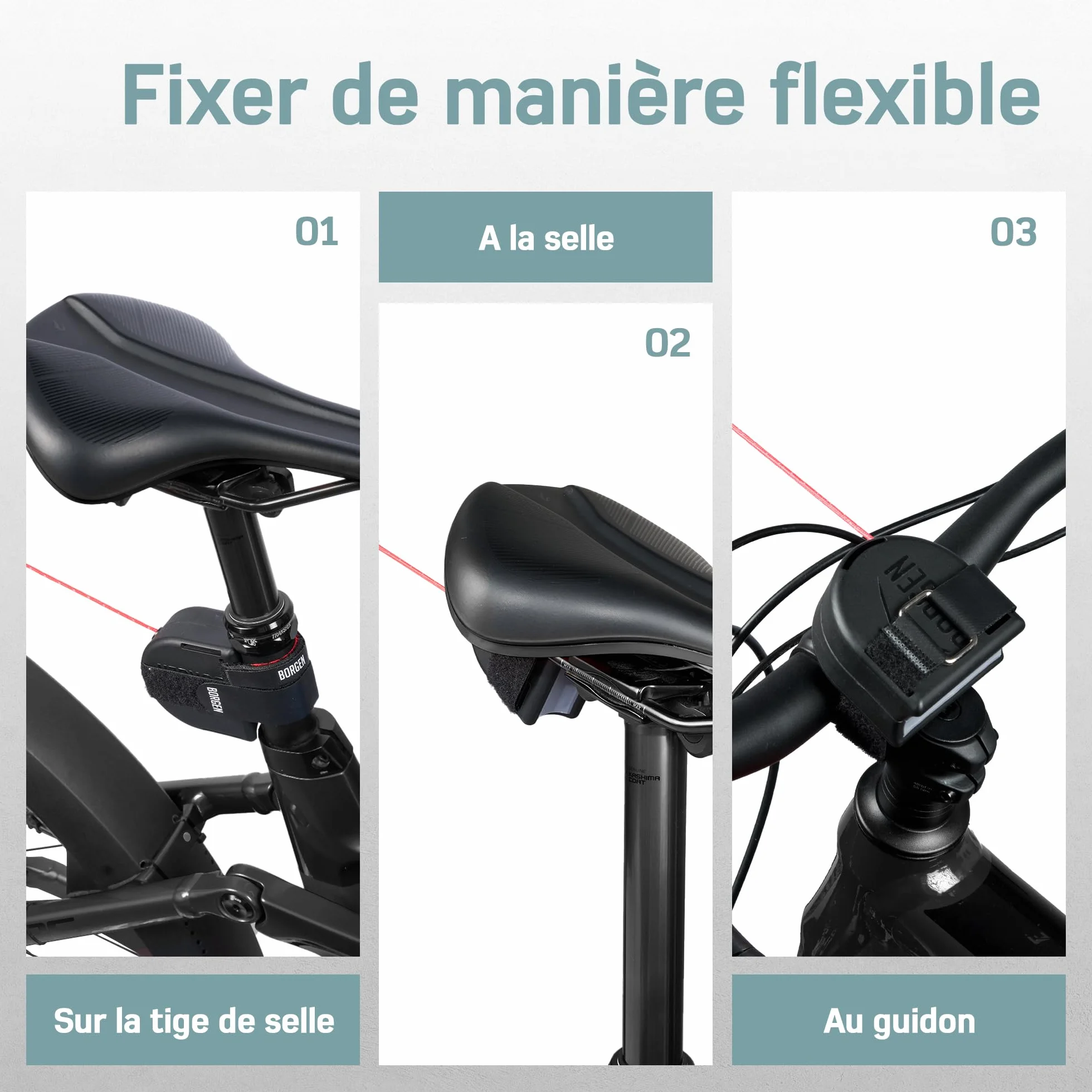 Borgen Corde de remorquage vélo pour Enfants et Adultes, Accrochage et Décrochage Sécurisés et Faciles, adapté pour Woom, Charge jusqu'à 120 kg.