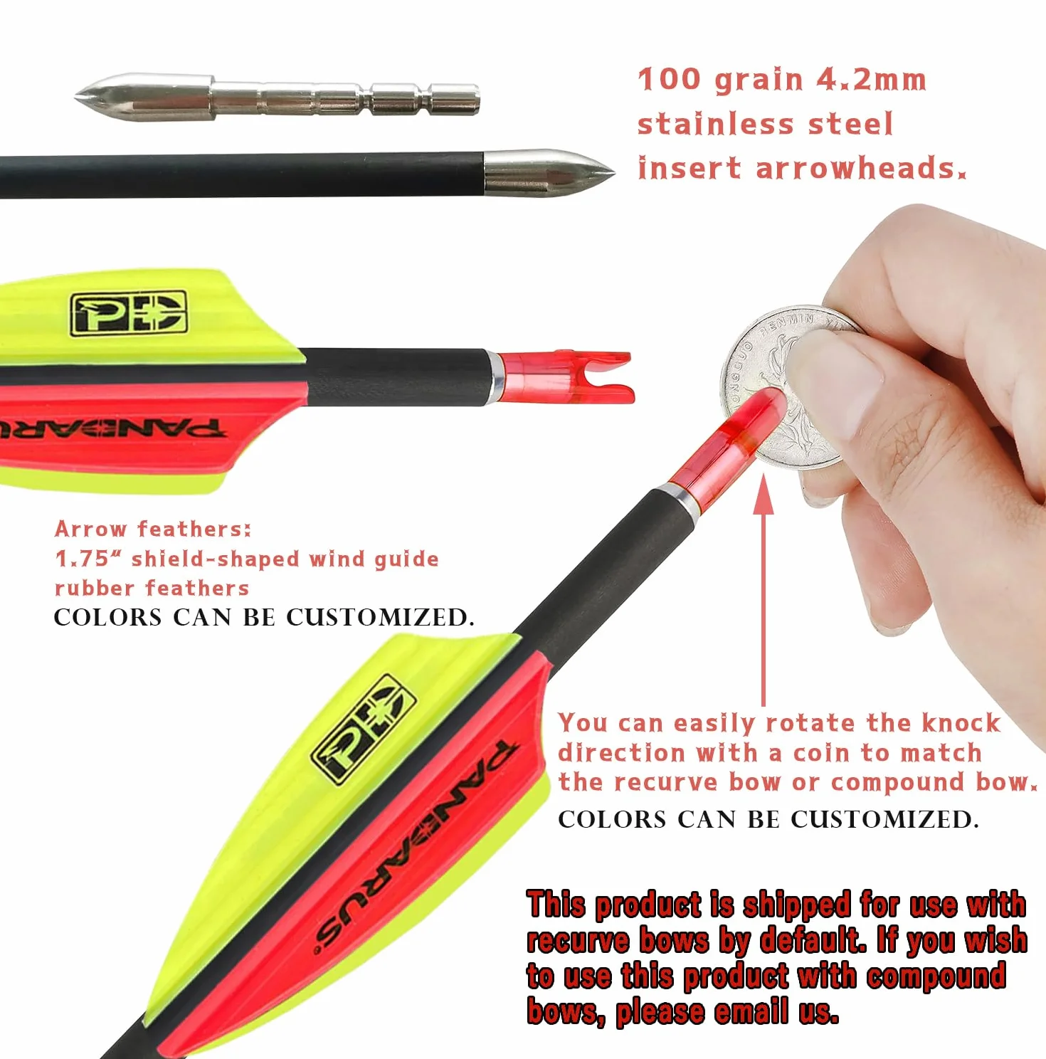 31" Flèche en Carbone Pur pour compétition Spine 200~1500 Flèches de Chasse ± 0,003" ID4,2 mm pour Arc Classique et Arc à poulies 12 pcs