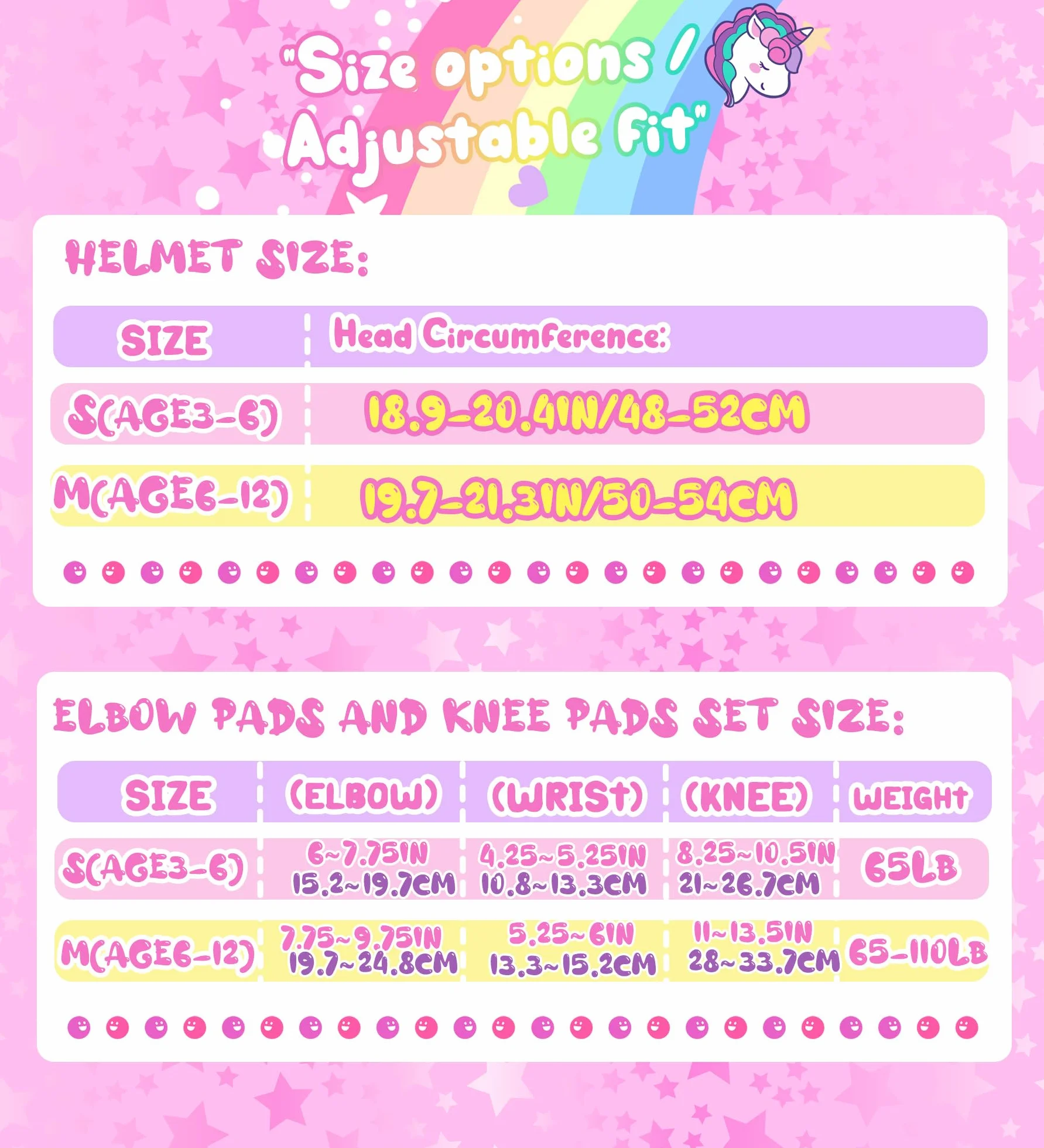 Licorne Protection Roller Enfant Fille Genouillères pour Enfants Equipement de Protection avec Sac de Transport pour Scooters Vélos Inline Skates Skateboard